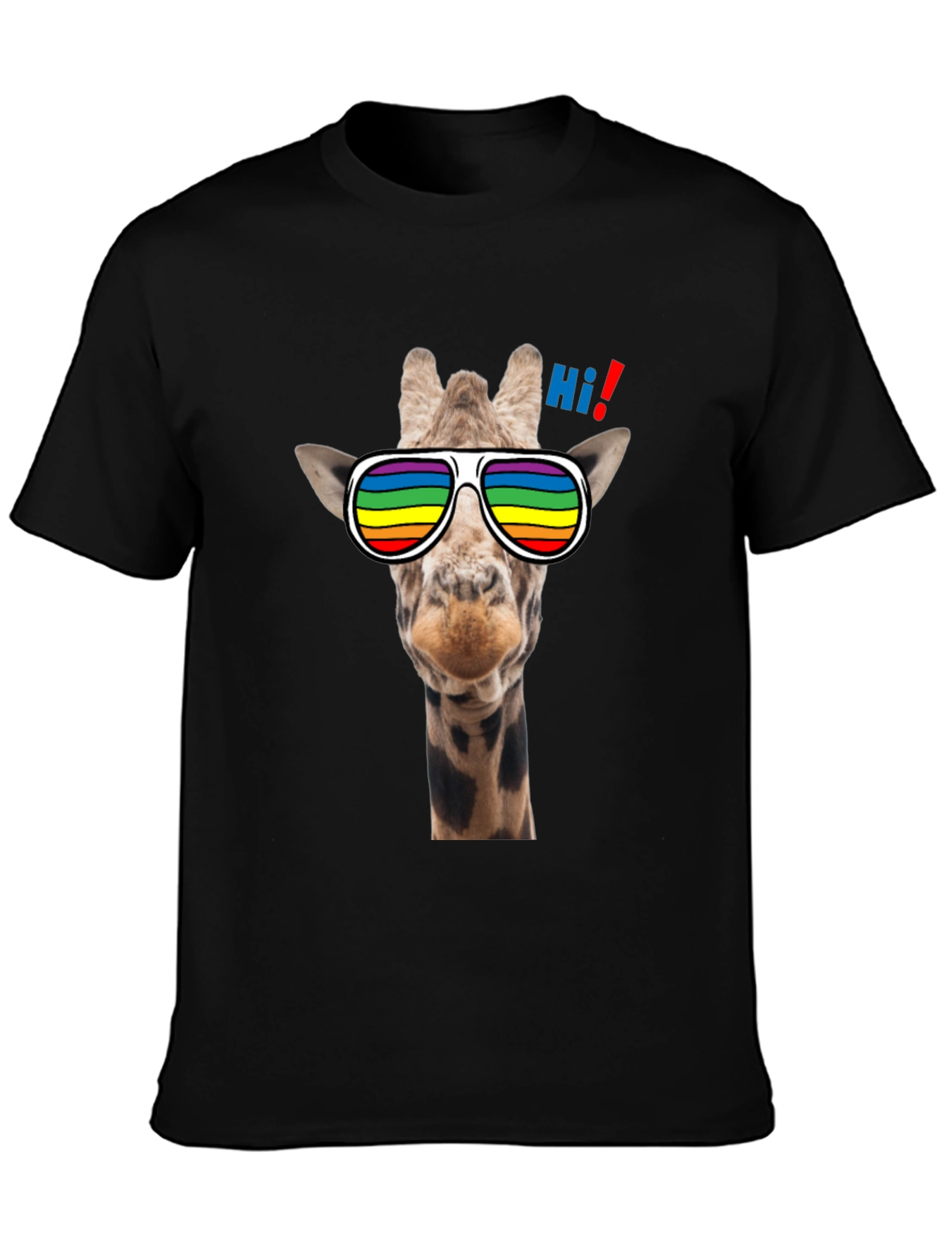 Cool Giraffe T-Shirt with Rainbow Sunglasses