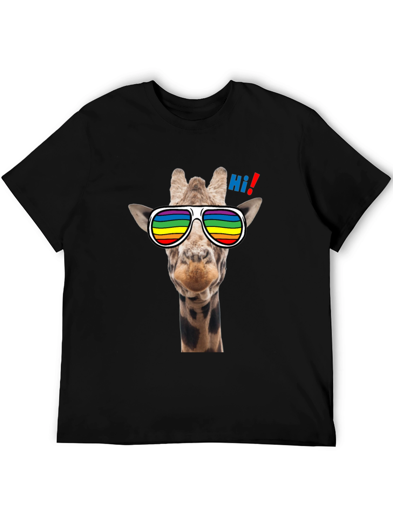 Cool Giraffe T-Shirt with Rainbow Sunglasses