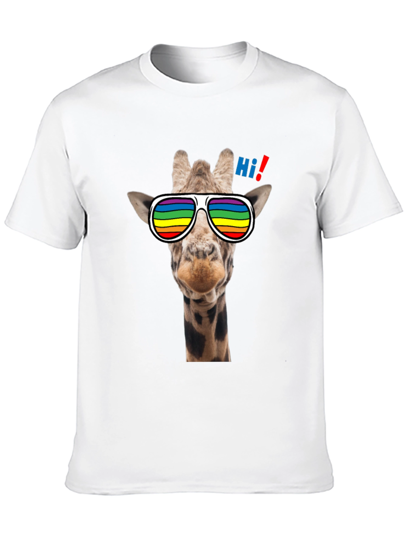 Cool Giraffe T-Shirt with Rainbow Sunglasses