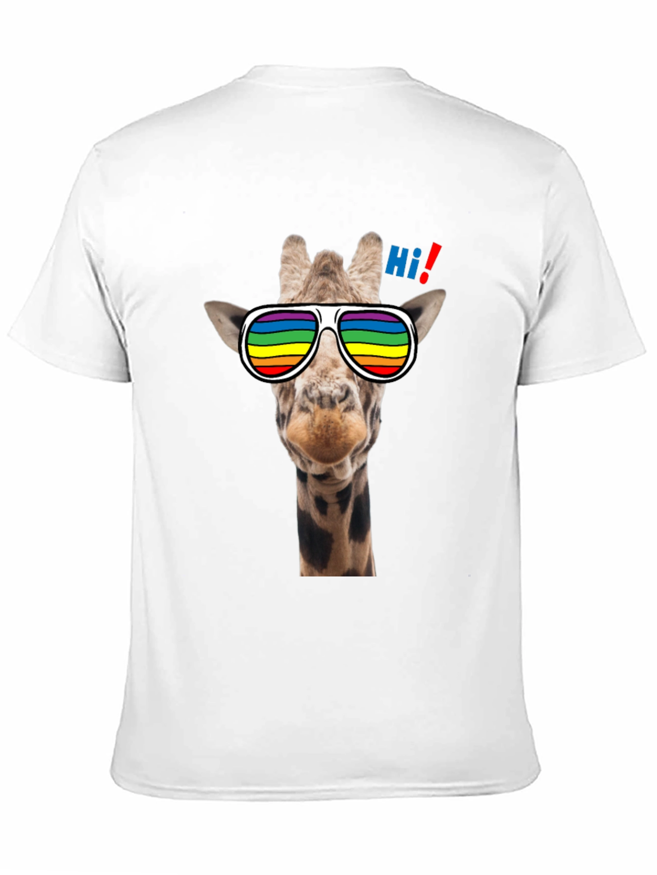 Cool Giraffe T-Shirt with Rainbow Sunglasses