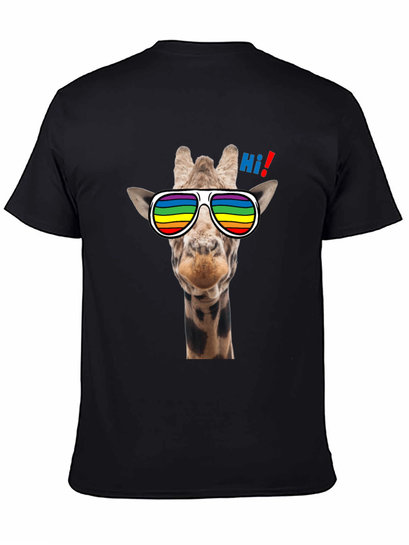 Cool Giraffe T-Shirt with Rainbow Sunglasses
