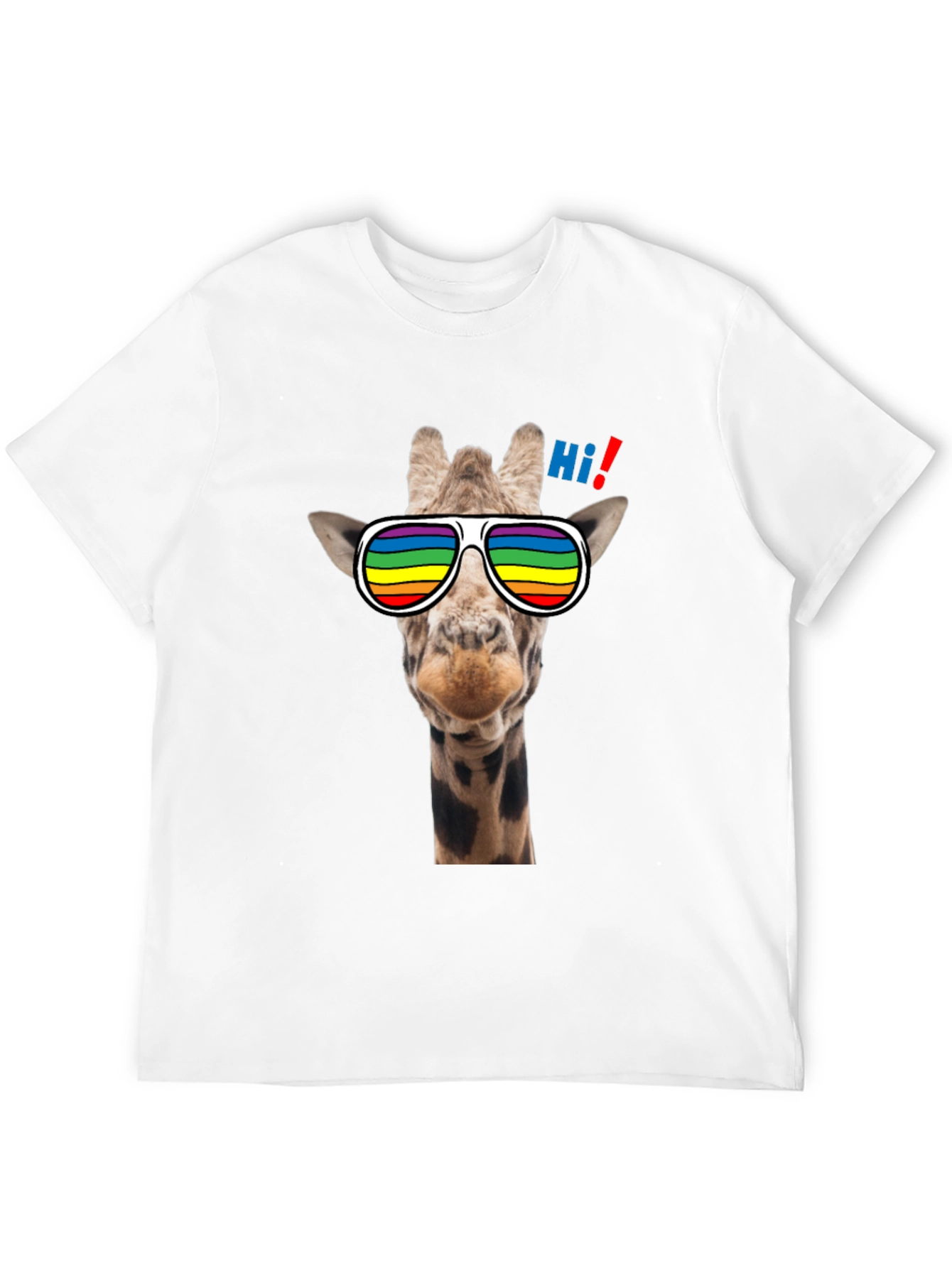Cool Giraffe T-Shirt with Rainbow Sunglasses