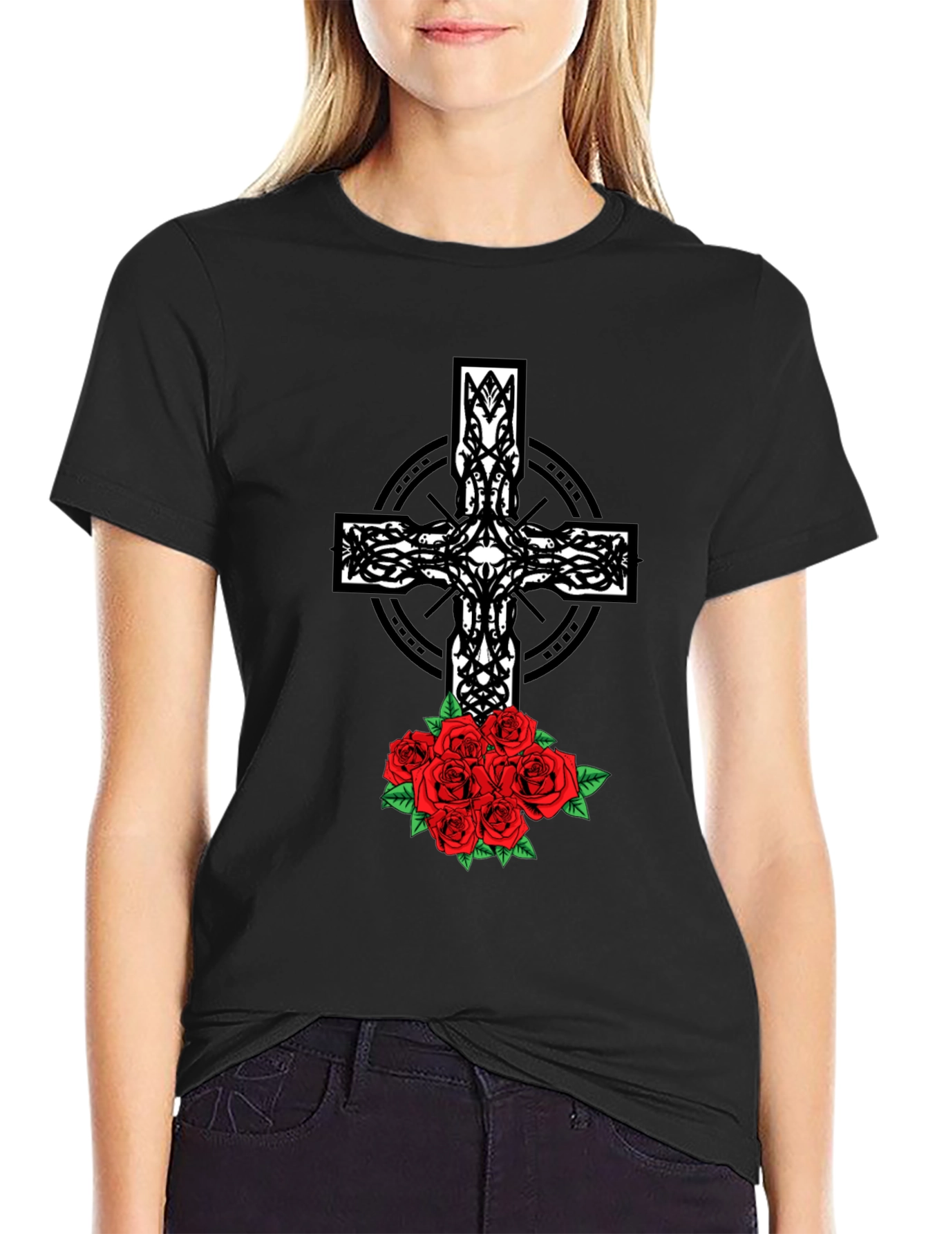 Cross & Roses Graphic Tee