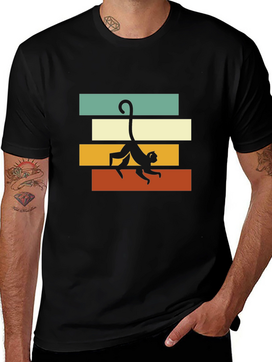 Retro Monkey Graphic Tee - Vintage Style T-Shirt