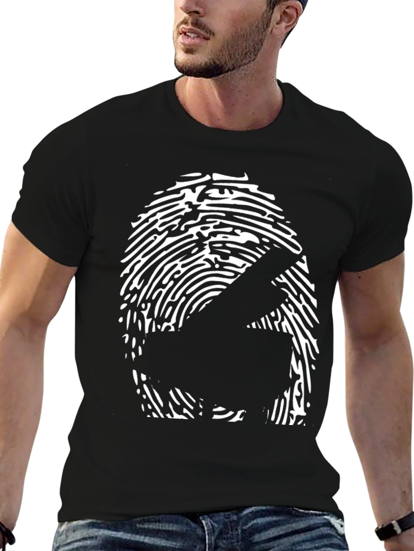 Piano Fingerprint Graphic Tee - Music Lover Shirt