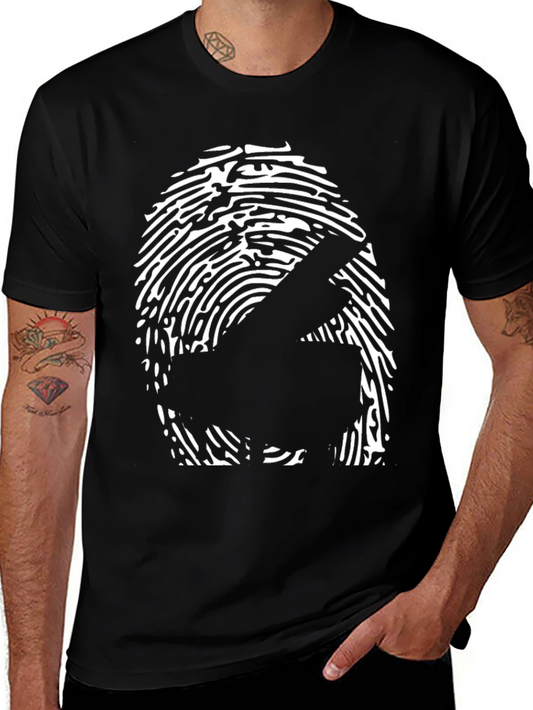 Piano Fingerprint Graphic Tee - Music Lover Shirt