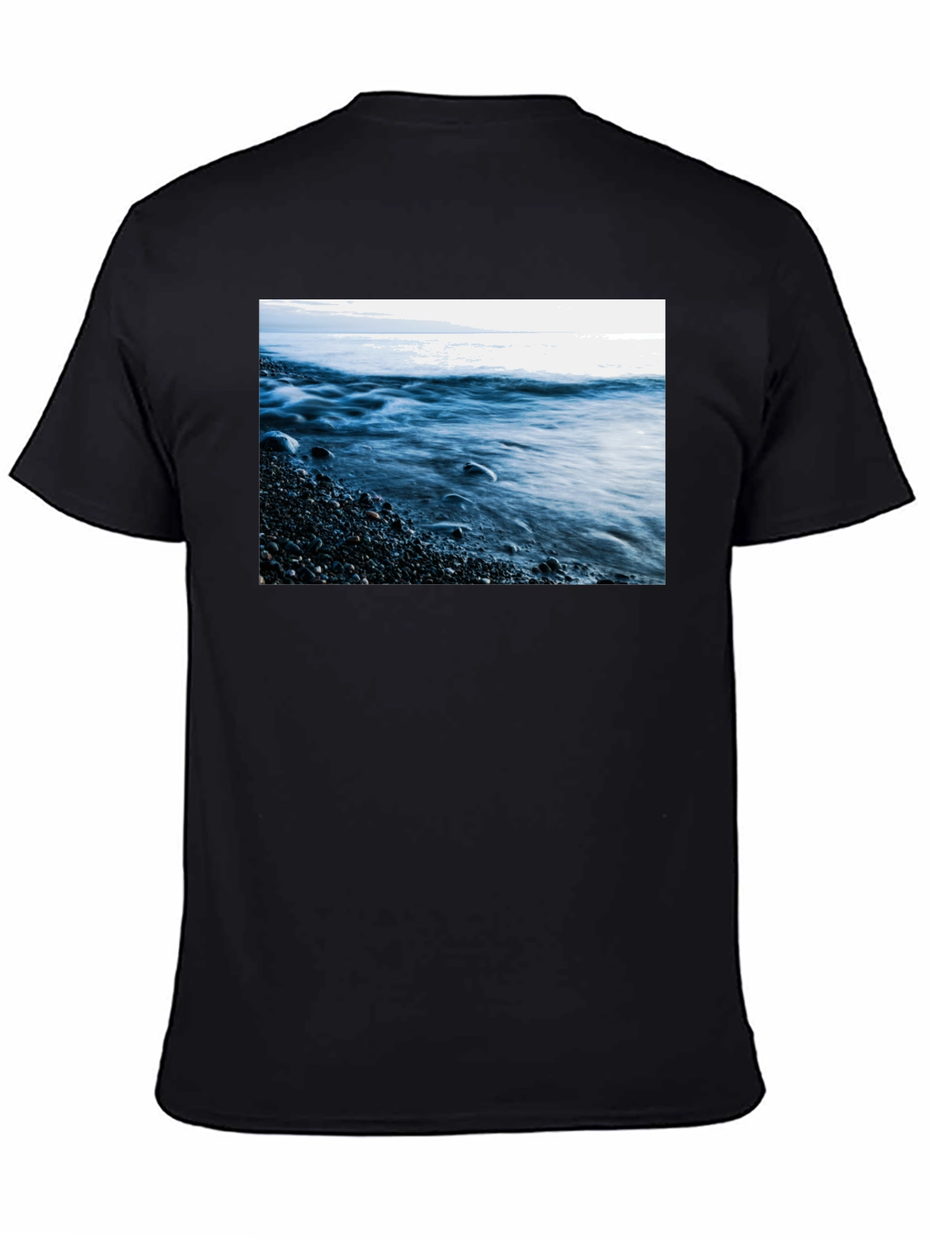 Ocean Wave Graphic Black T-Shirt