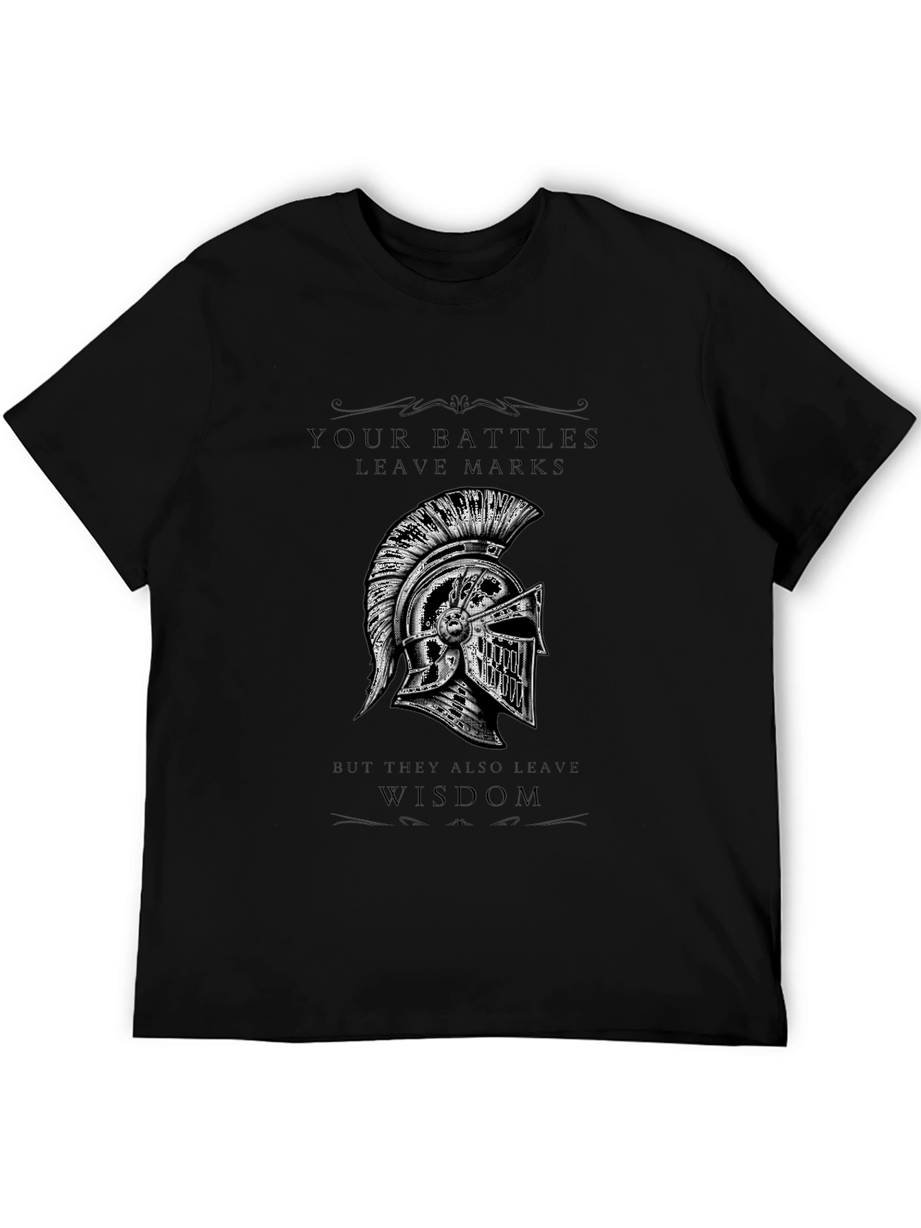 Warrior Helmet T-Shirt - Battle Marks & Wisdom