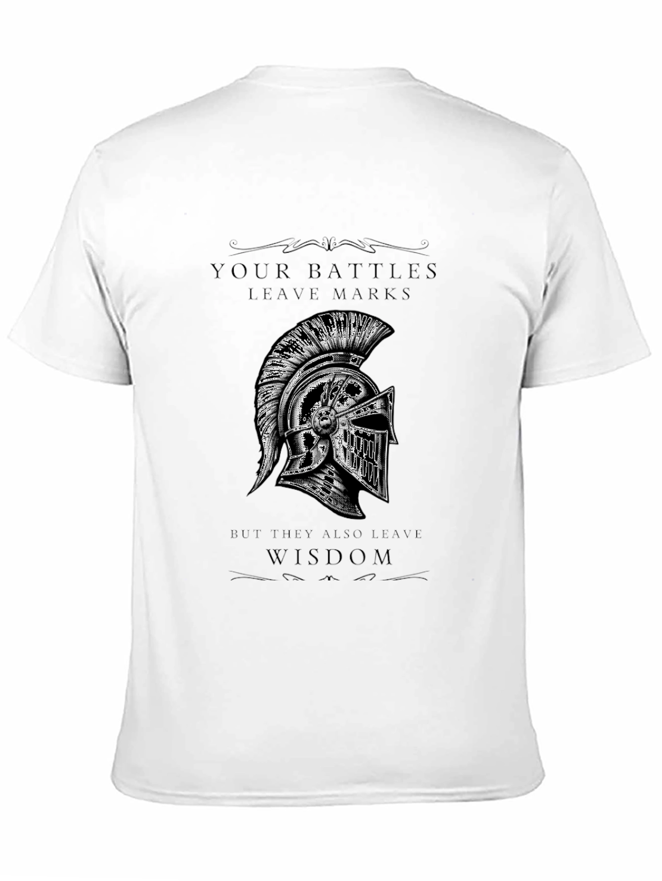 Warrior Helmet T-Shirt - Battle Marks & Wisdom