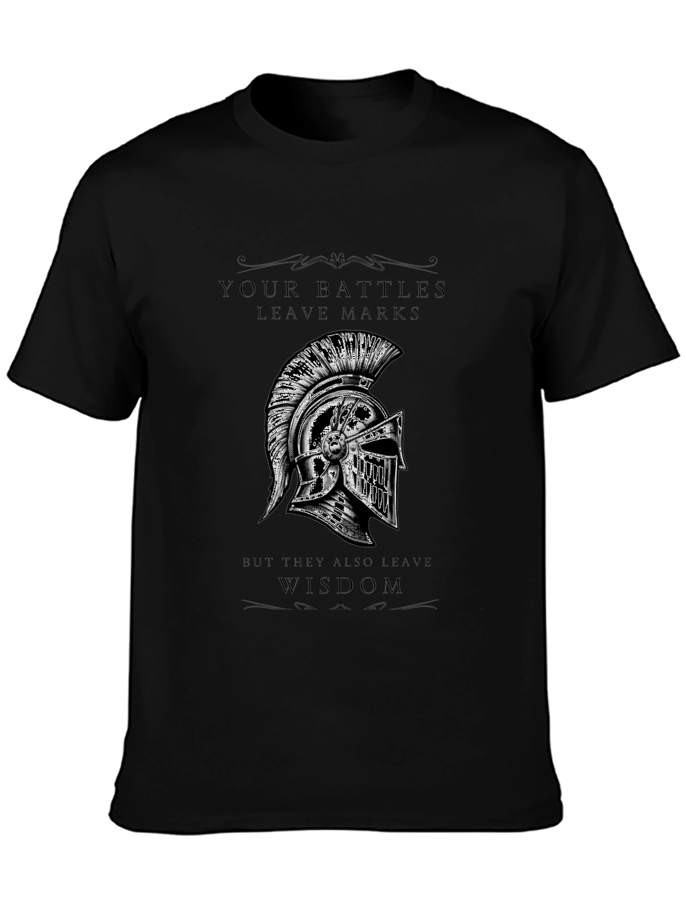 Warrior Helmet T-Shirt - Battle Marks & Wisdom