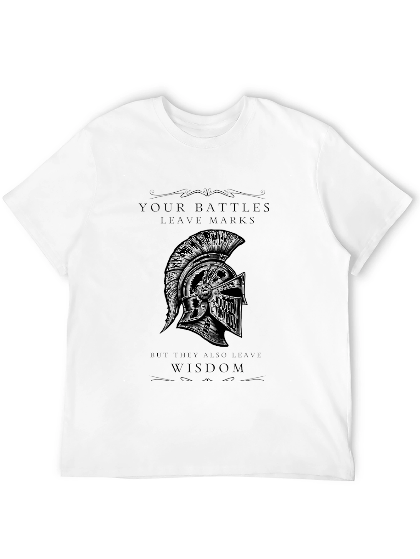 Warrior Helmet T-Shirt - Battle Marks & Wisdom