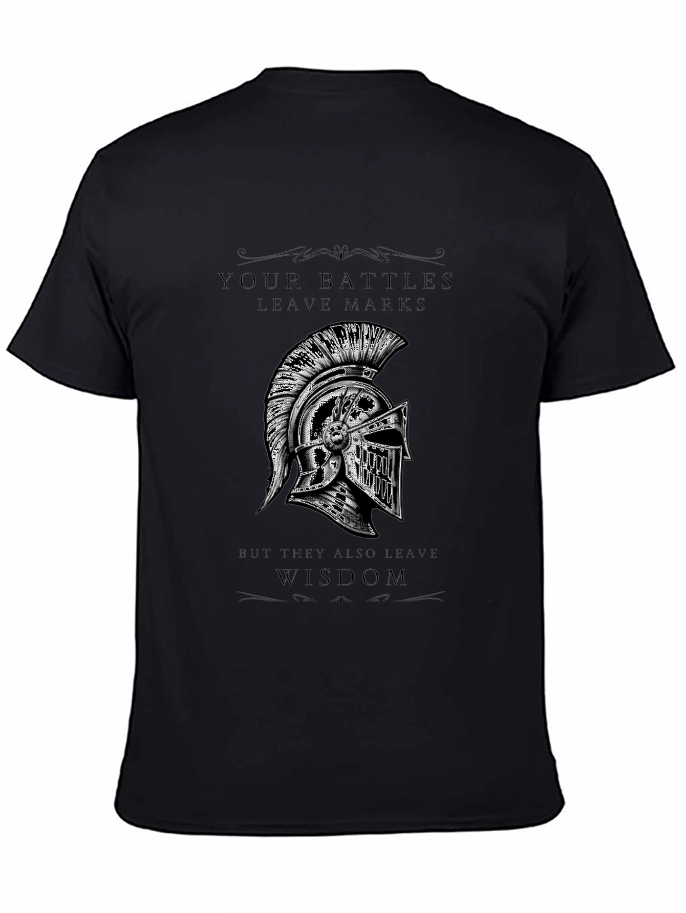 Warrior Helmet T-Shirt - Battle Marks & Wisdom