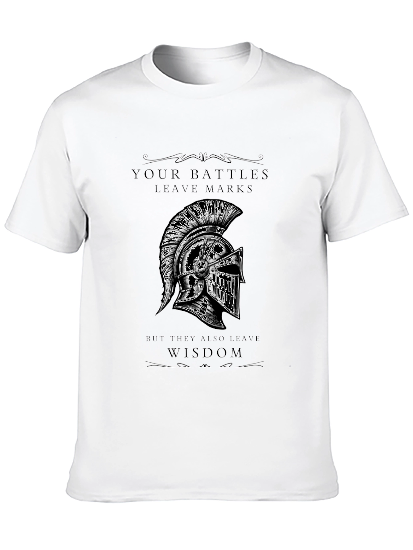 Warrior Helmet T-Shirt - Battle Marks & Wisdom
