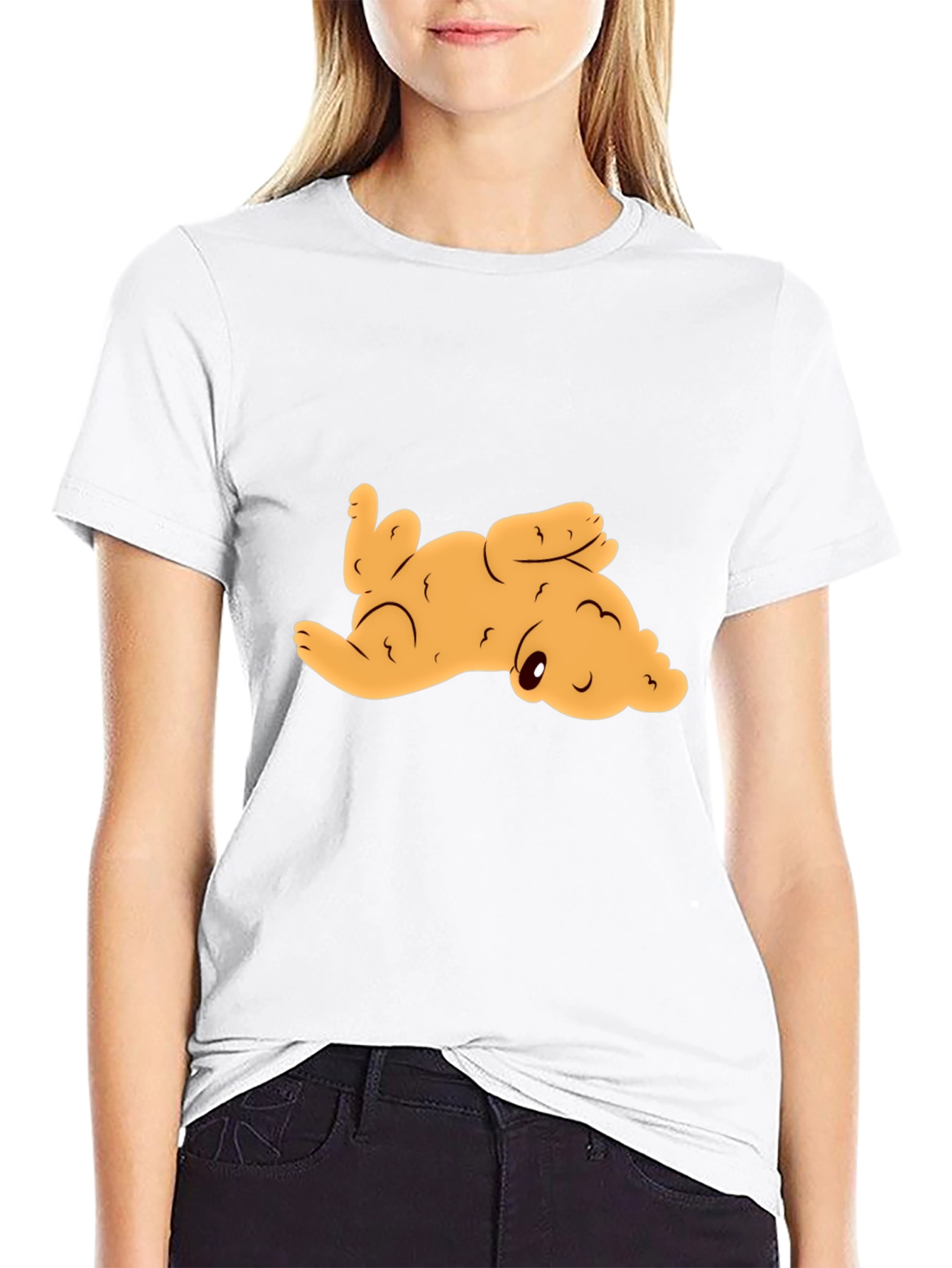 Cute Puppy Graphic Tee - Black