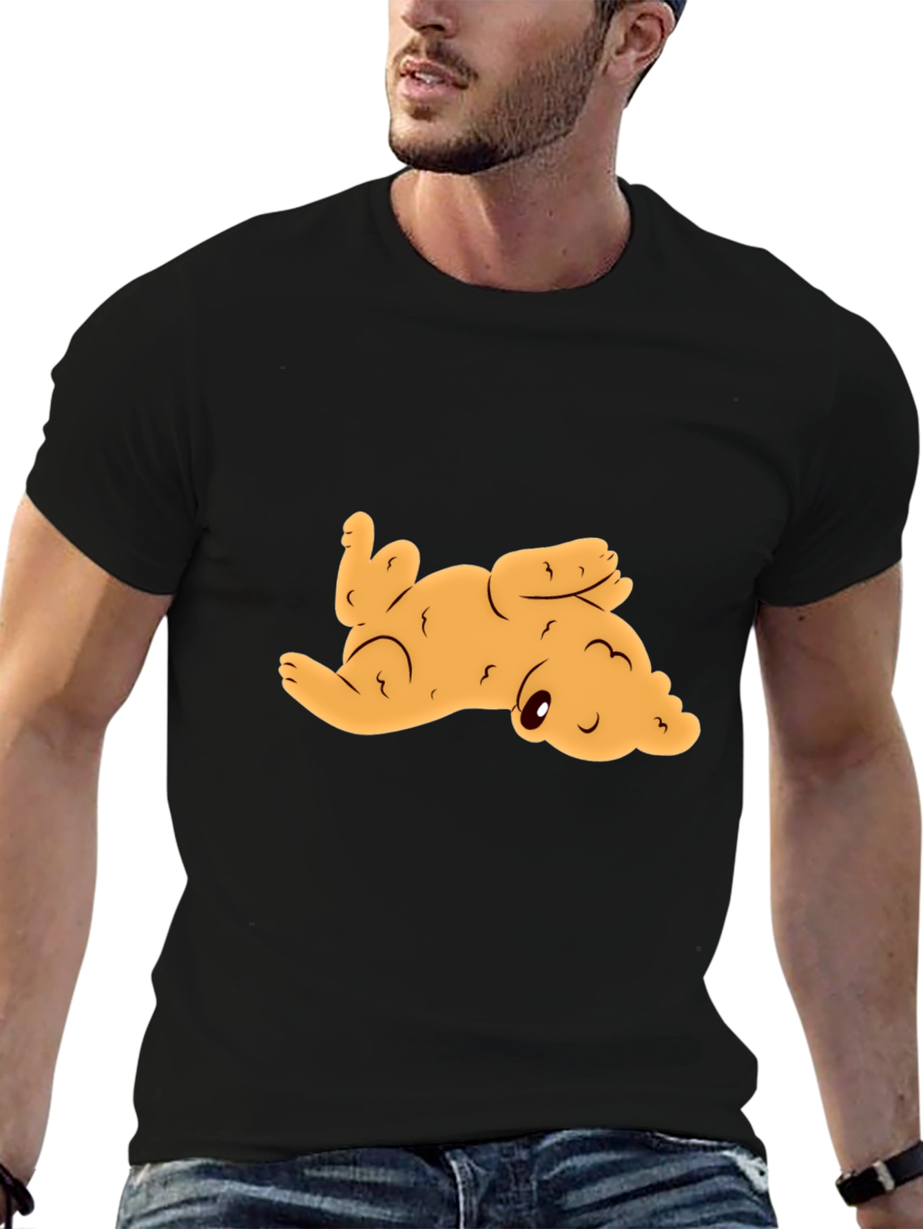 Cute Puppy Graphic Tee - Black