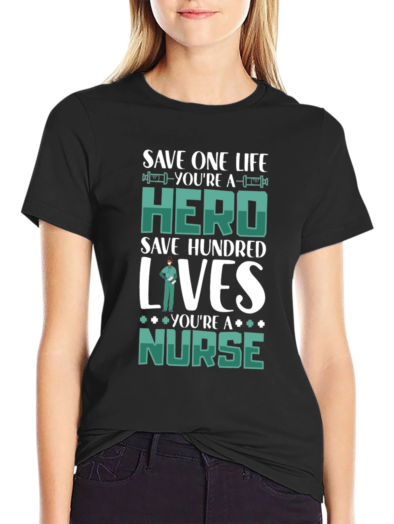 Nurse Hero Graphic T-Shirt - Save Lives
