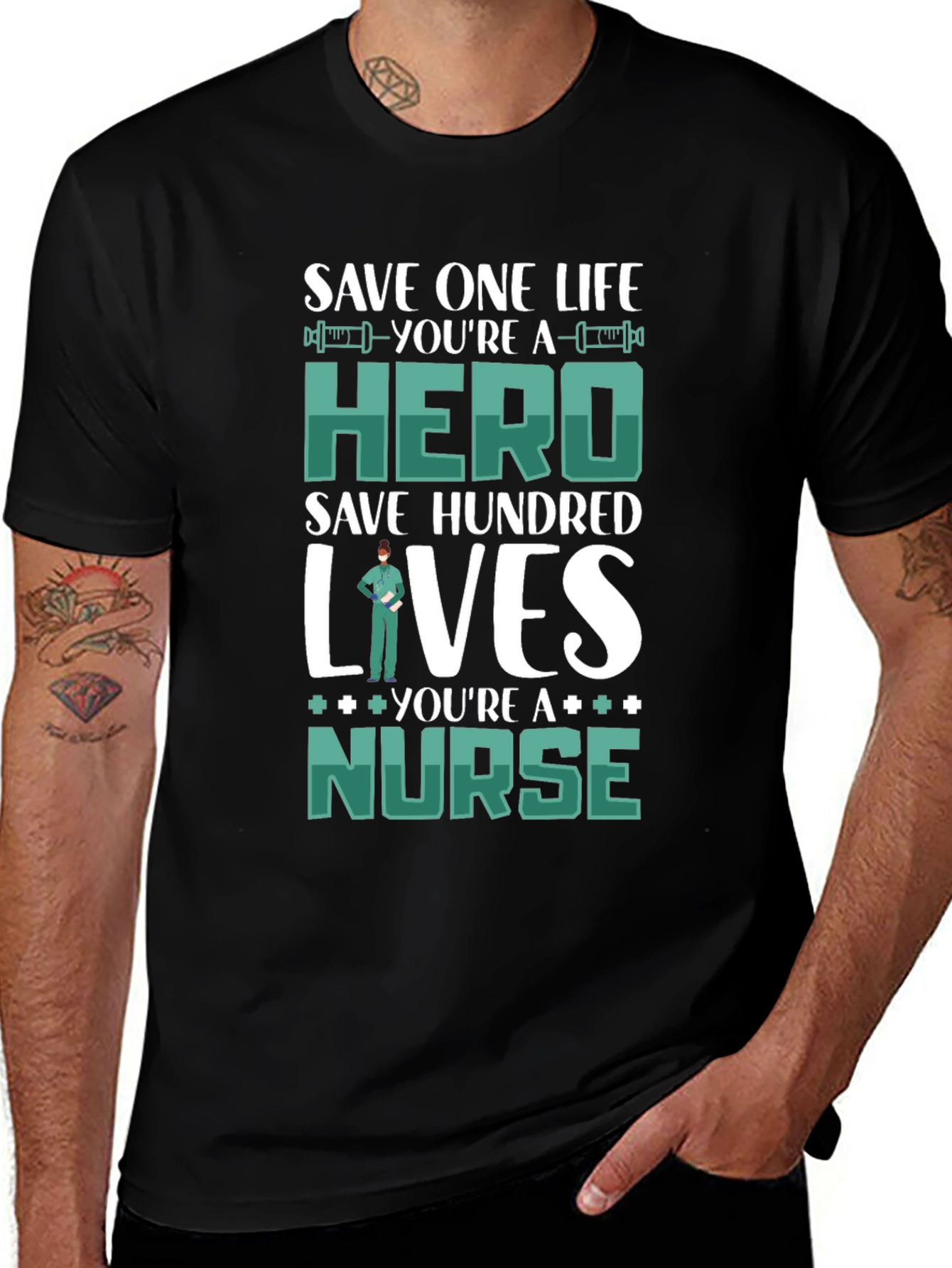 Nurse Hero Graphic T-Shirt - Save Lives