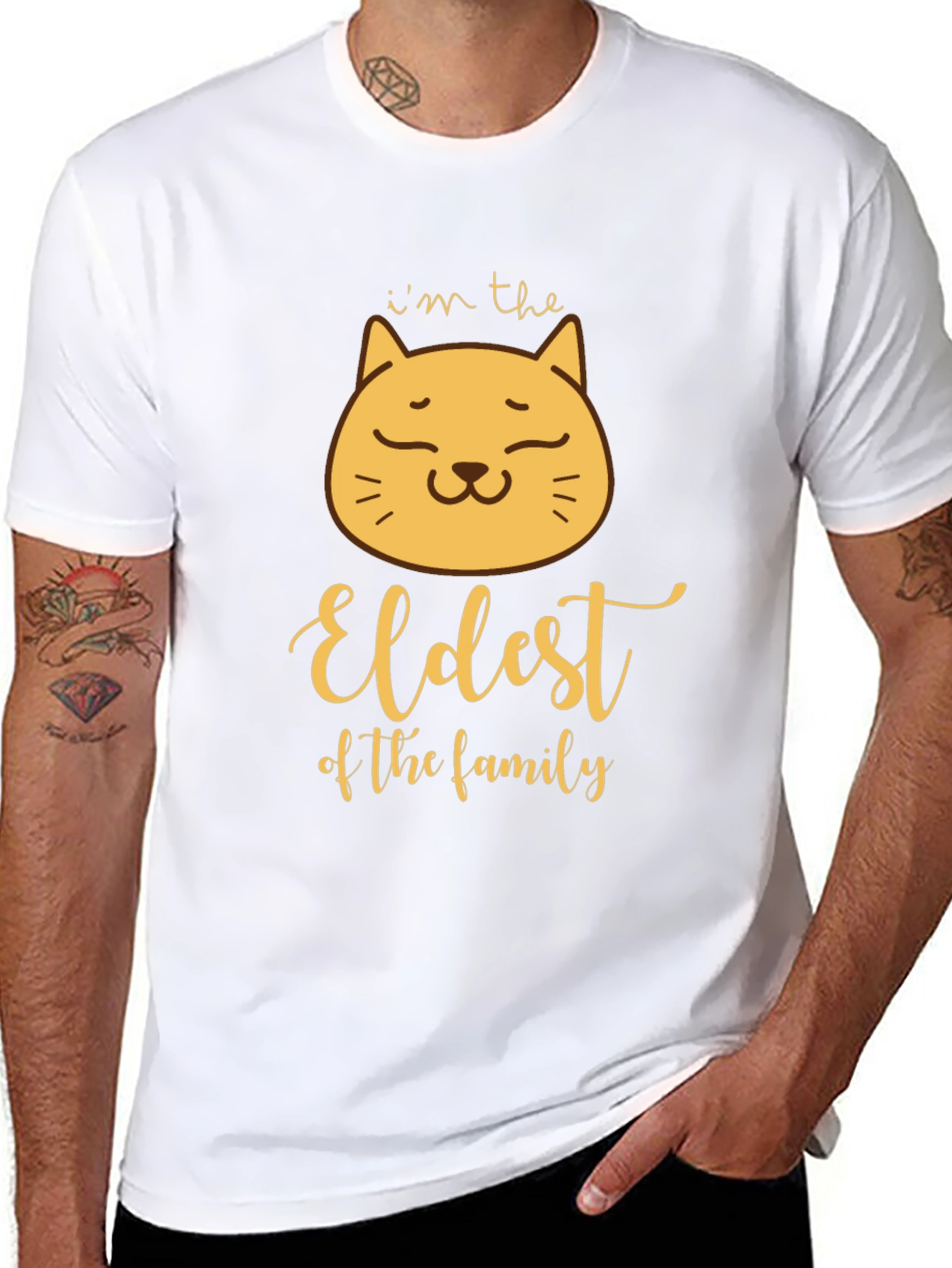 Eldest Cat Family T-Shirt - Funny Cat Lover Tee