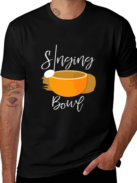 Singing Bowl Black T-Shirt - Meditation Apparel