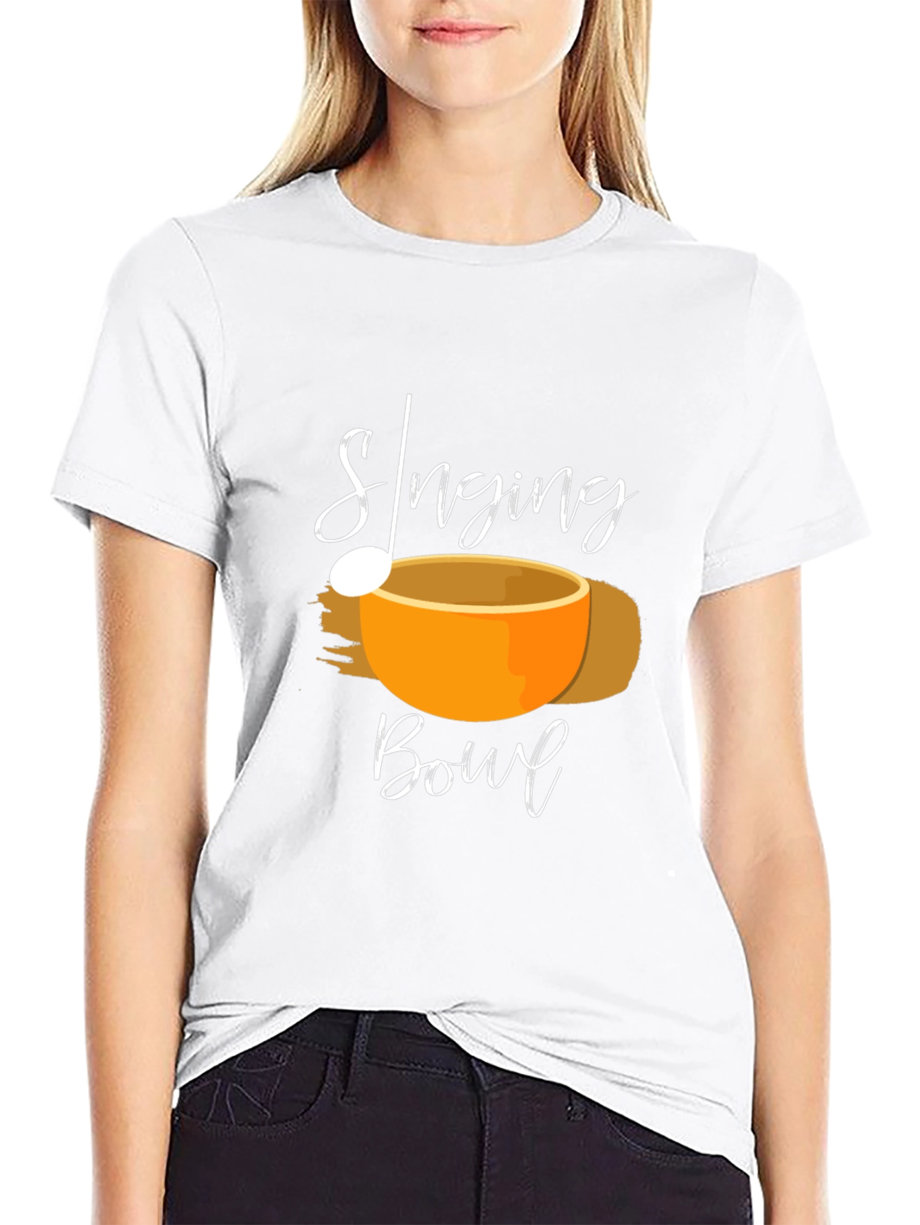 Singing Bowl Black T-Shirt - Meditation Apparel