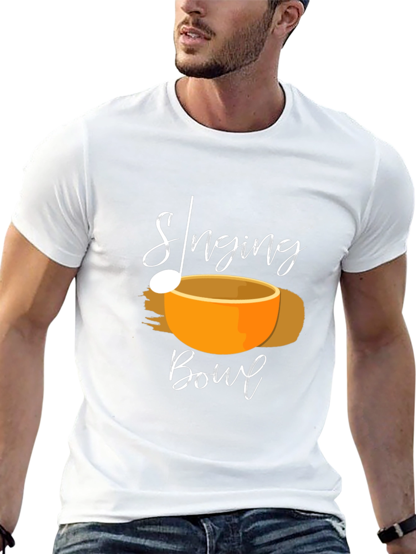 Singing Bowl Black T-Shirt - Meditation Apparel