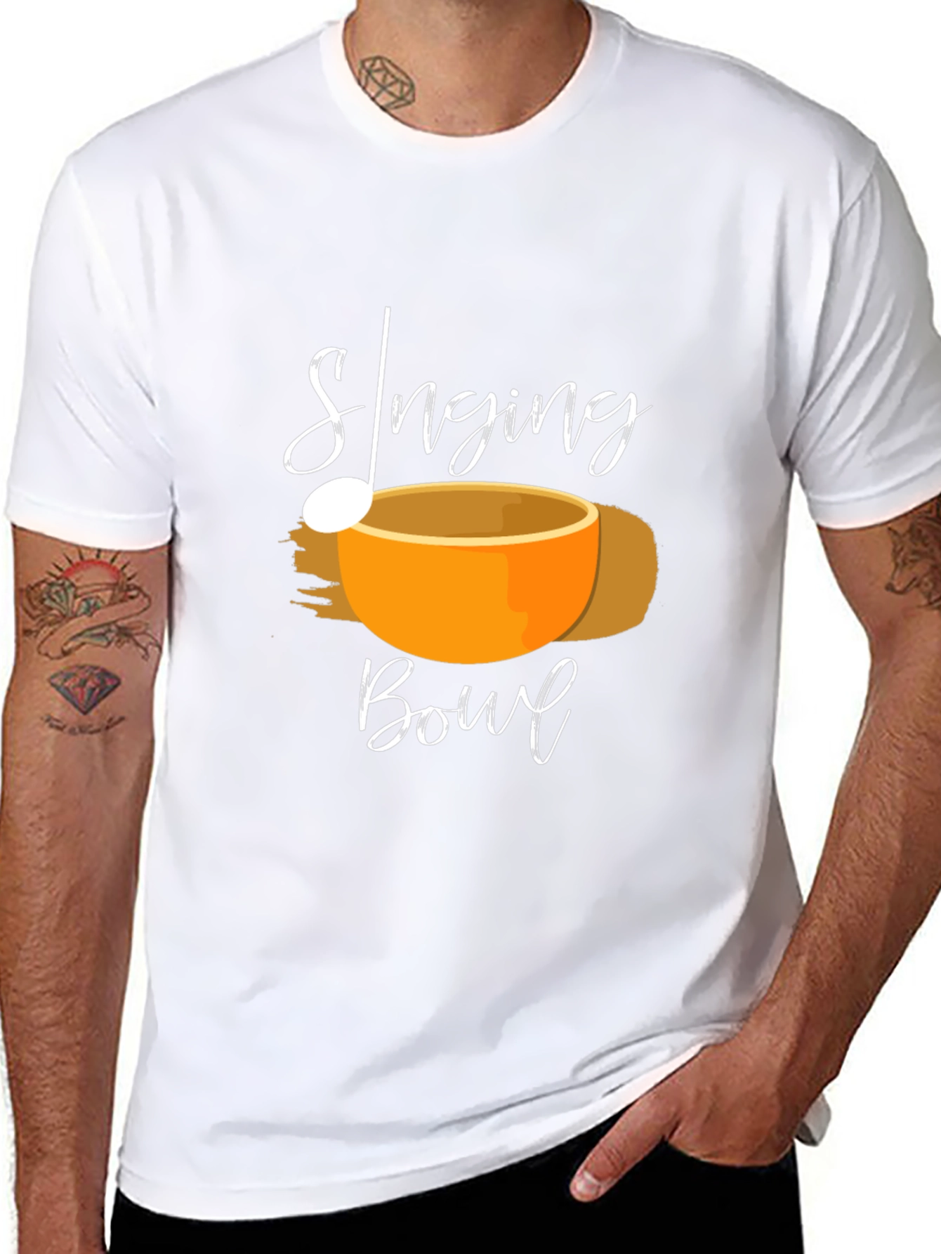 Singing Bowl Black T-Shirt - Meditation Apparel