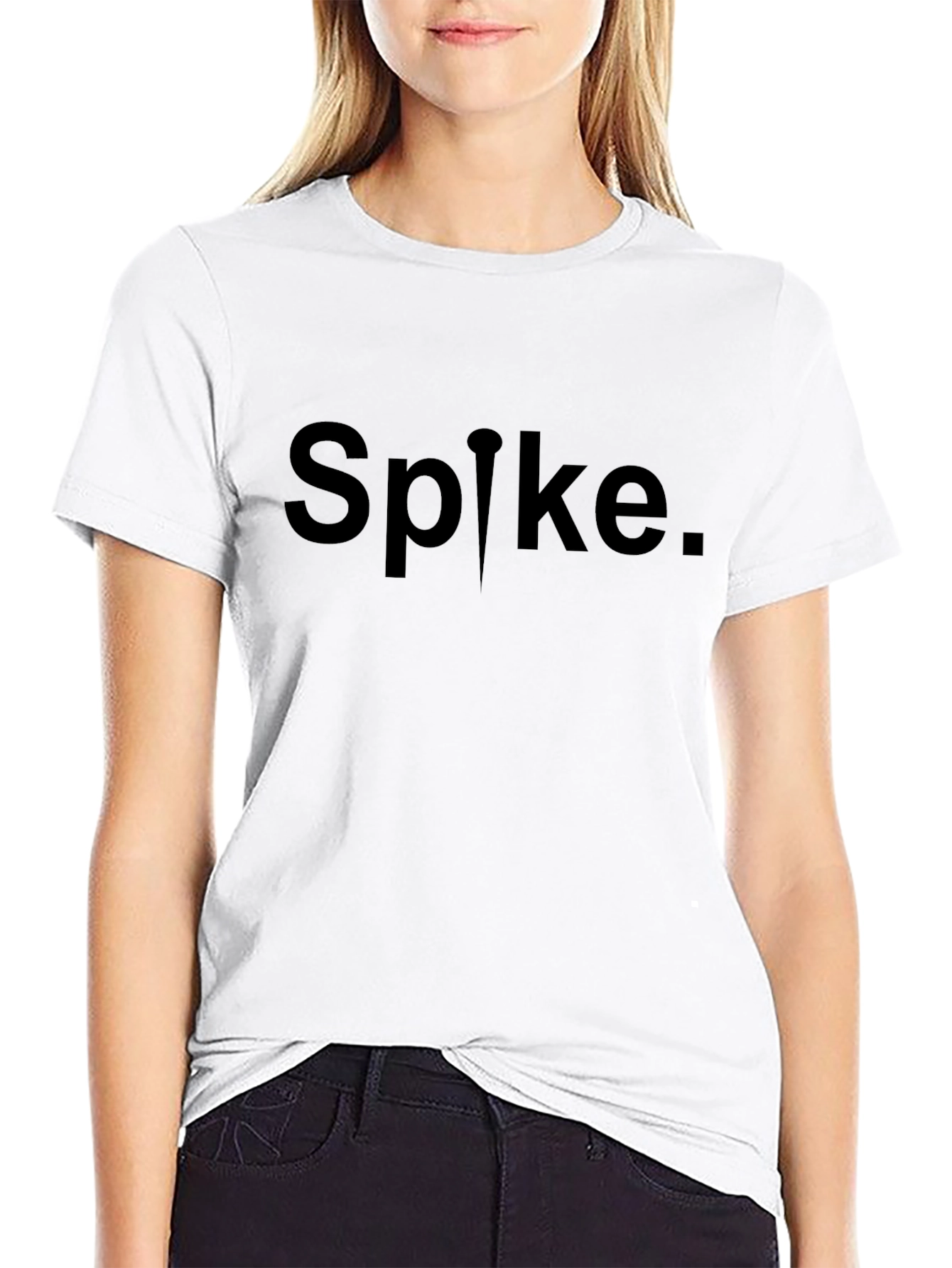Spike Graphic Tee - Black Cotton Casual Wear