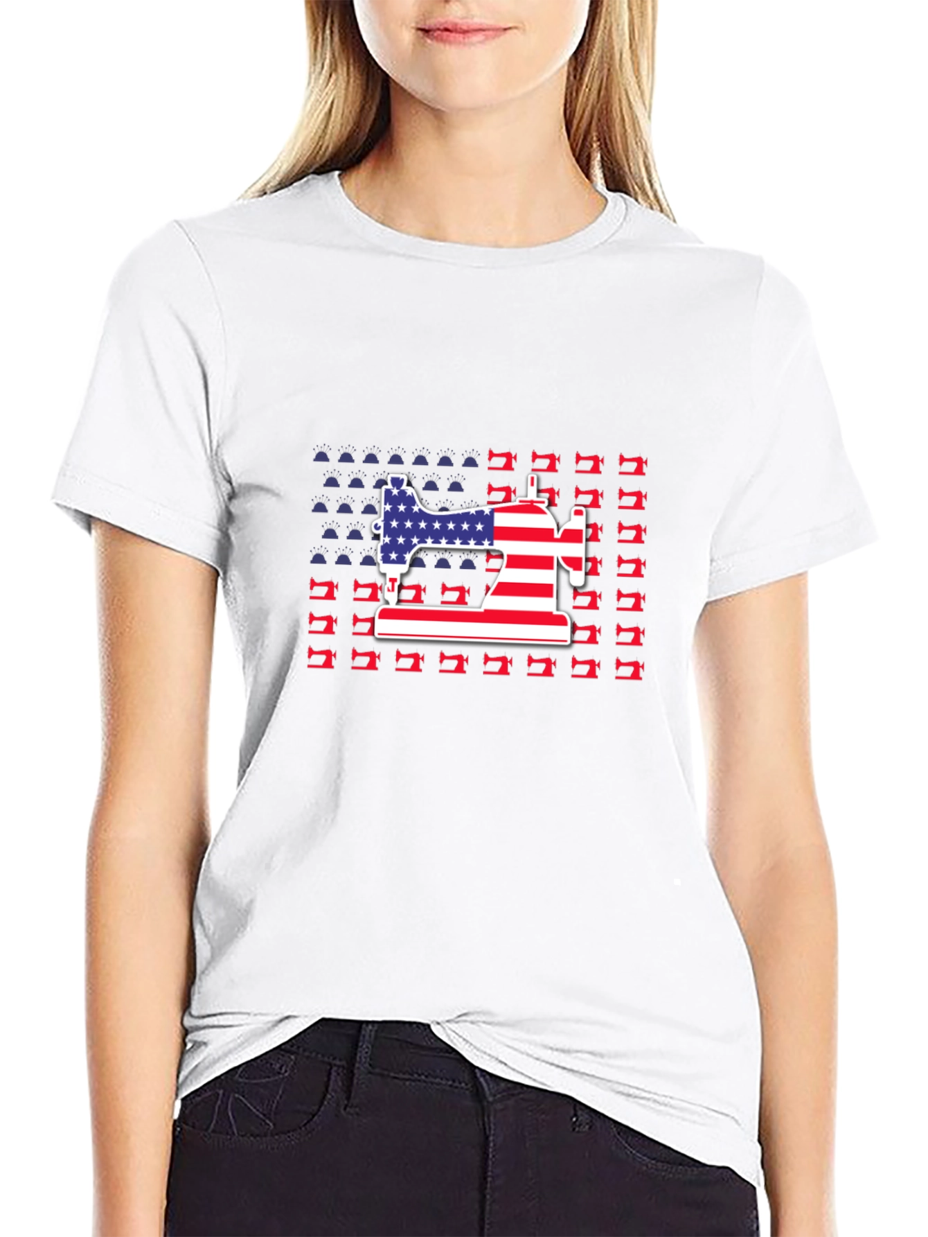 Patriotic Sewing Machine T-Shirt