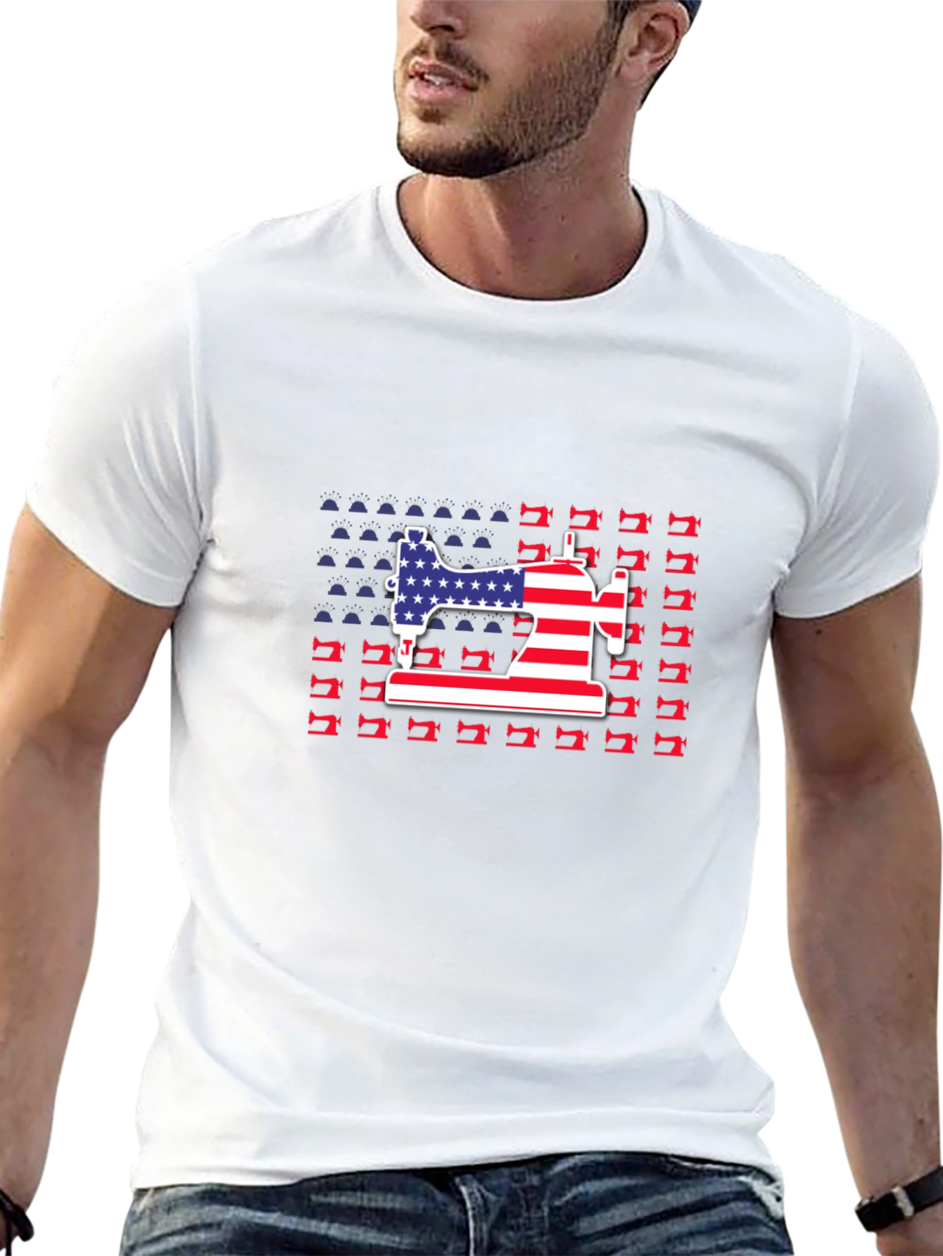 Patriotic Sewing Machine T-Shirt