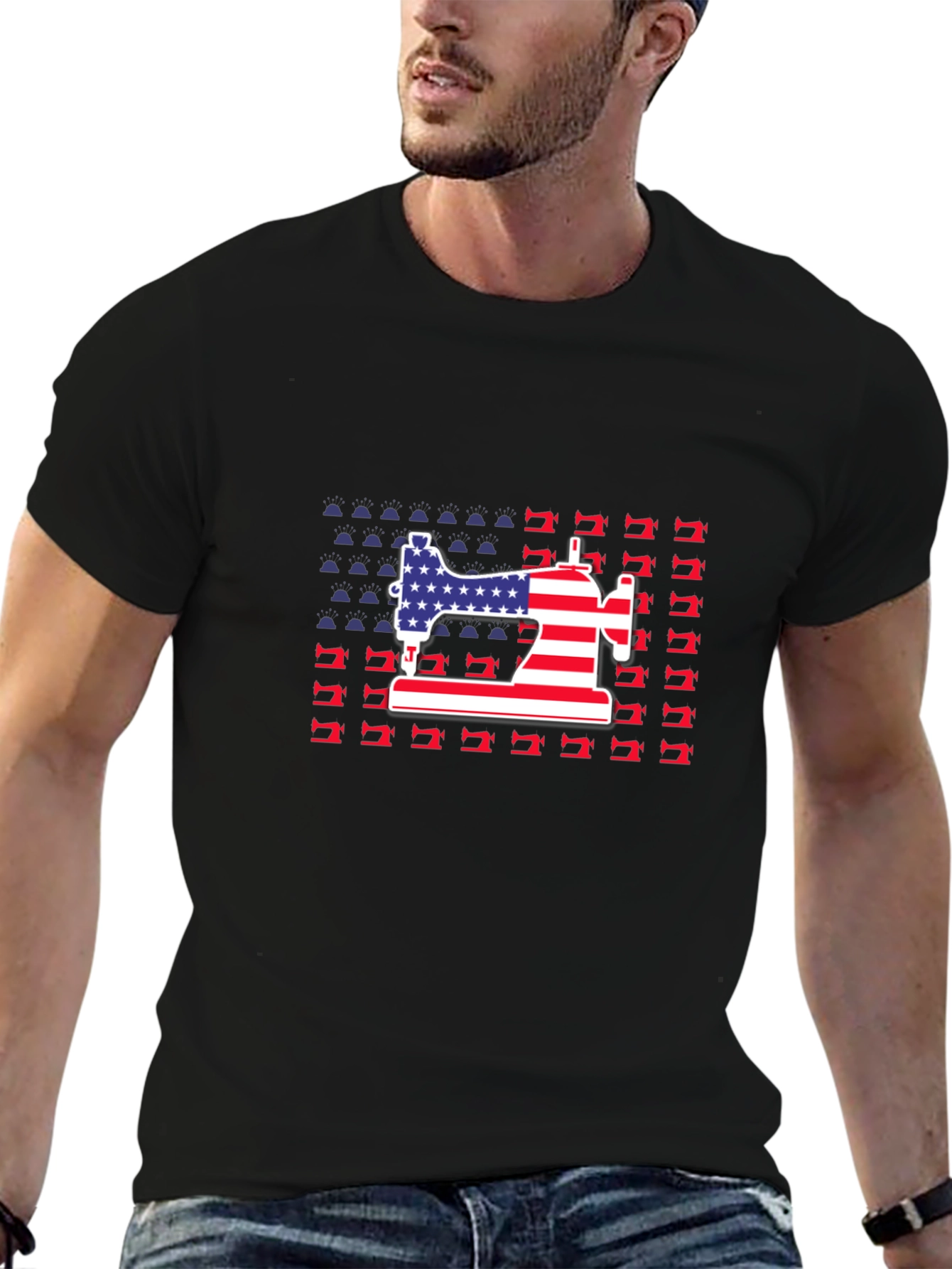 Patriotic Sewing Machine T-Shirt