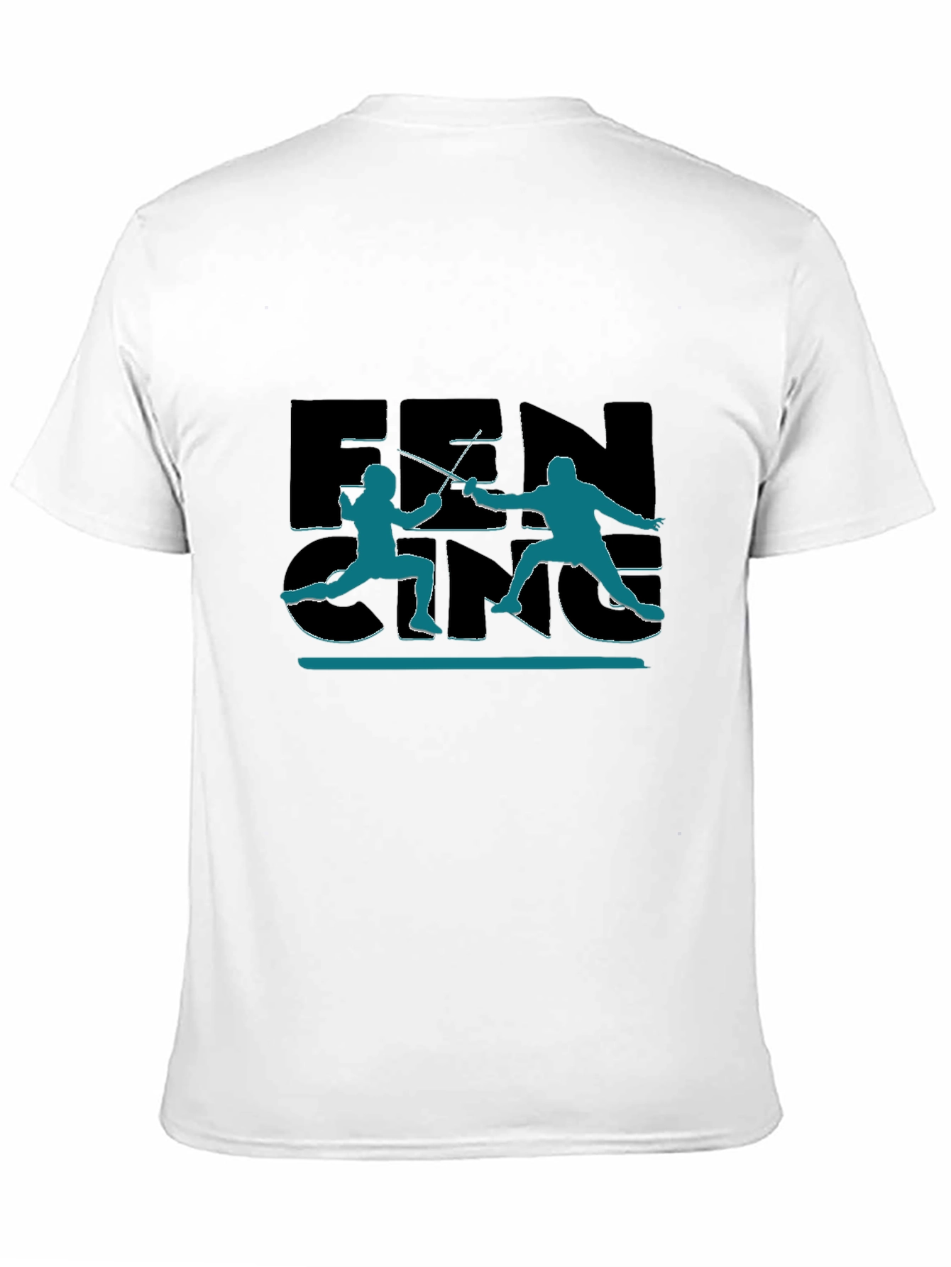 Fencing Silhouette Graphic Black T-Shirt