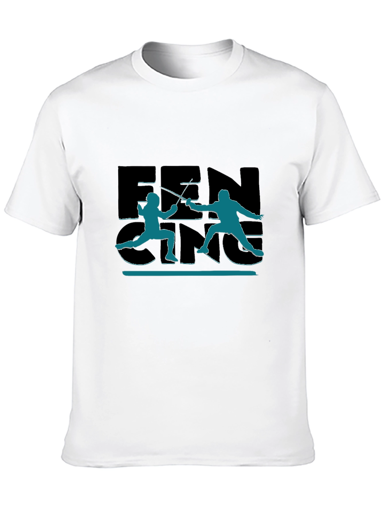 Fencing Silhouette Graphic Black T-Shirt