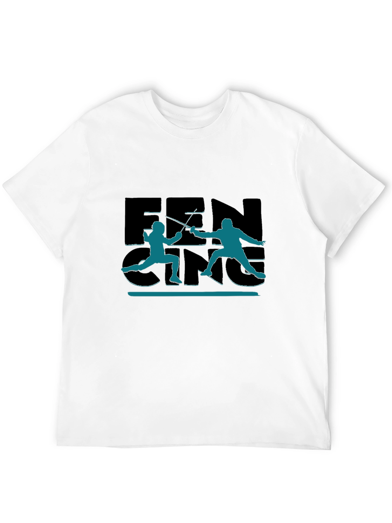 Fencing Silhouette Graphic Black T-Shirt