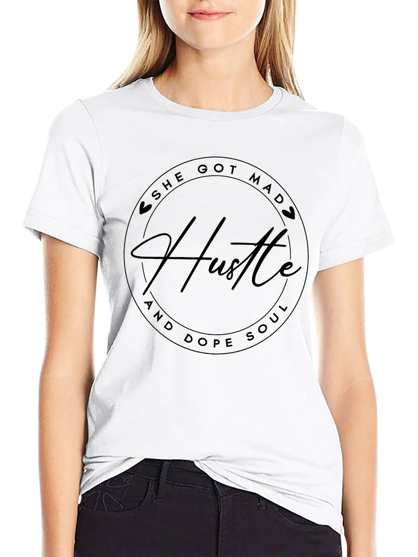 She Got Mad Hustle T-Shirt Black Graphic Tee