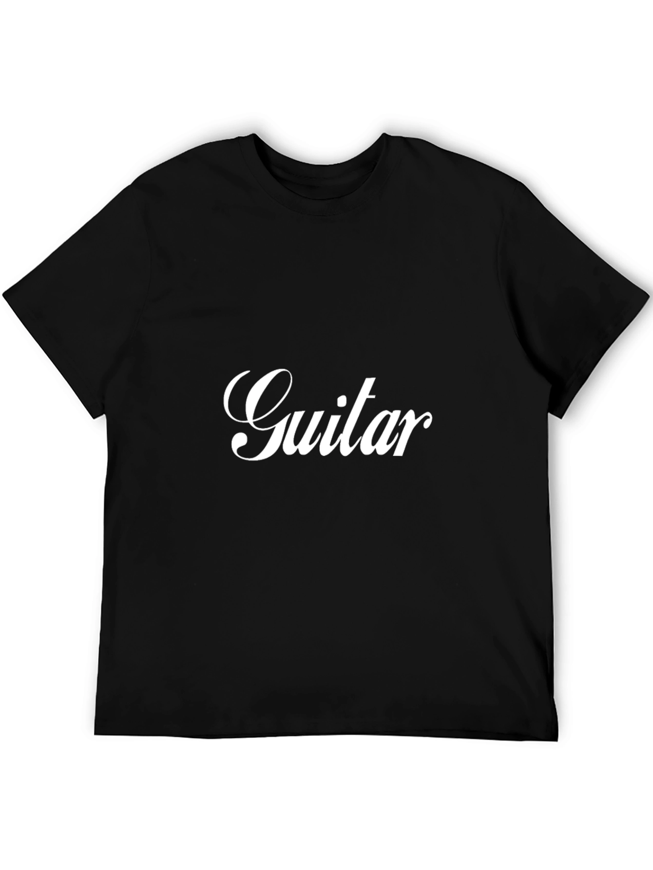 Guitar T-Shirt -  Classic Crew Neck Black Tee