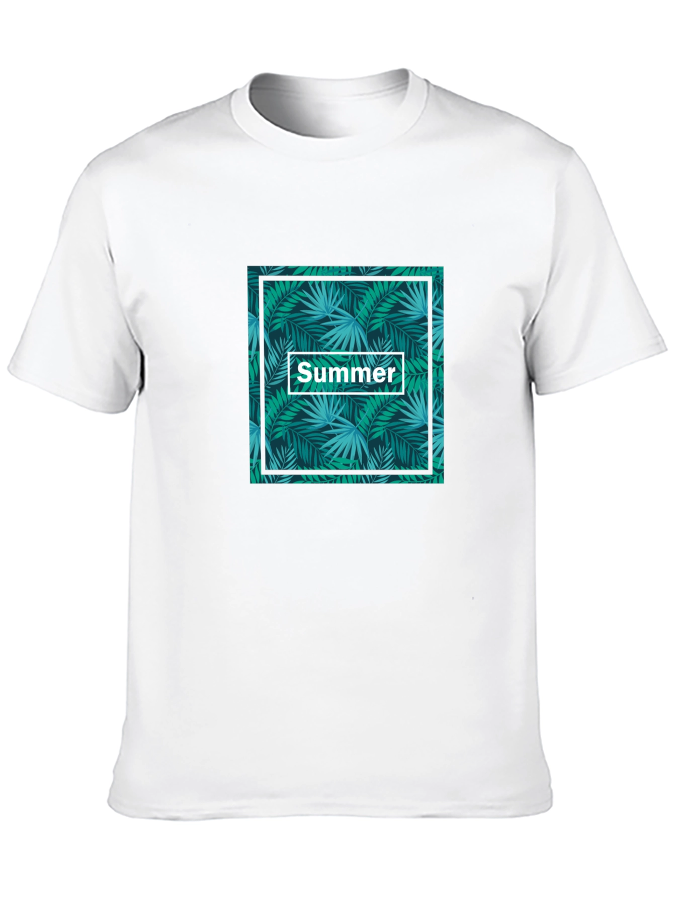 Tropical Summer Print Black T-Shirt