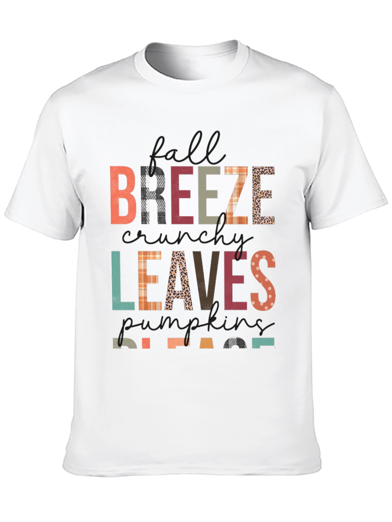 Fall Breeze Leaves Pumpkins Please Graphic Tee