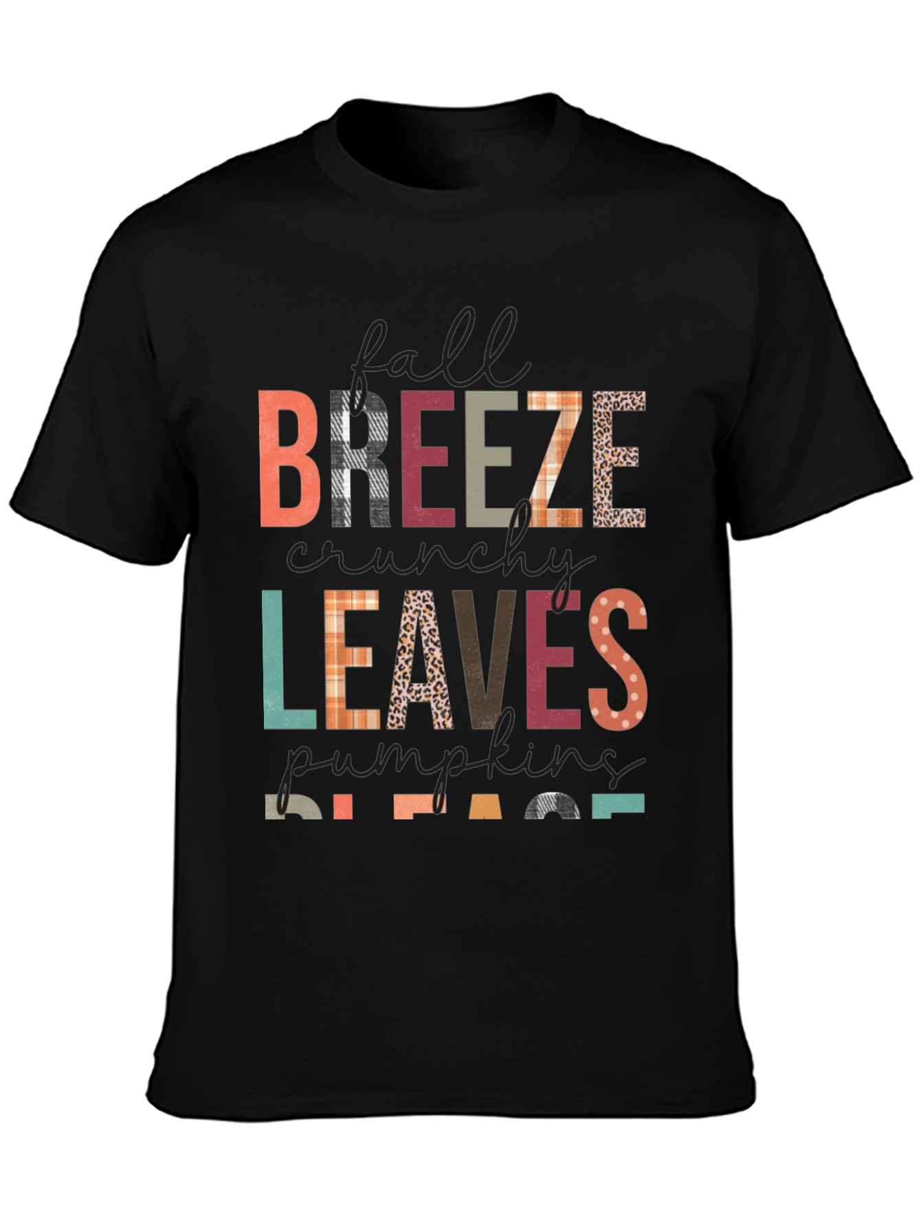 Fall Breeze Leaves Pumpkins Please Graphic Tee
