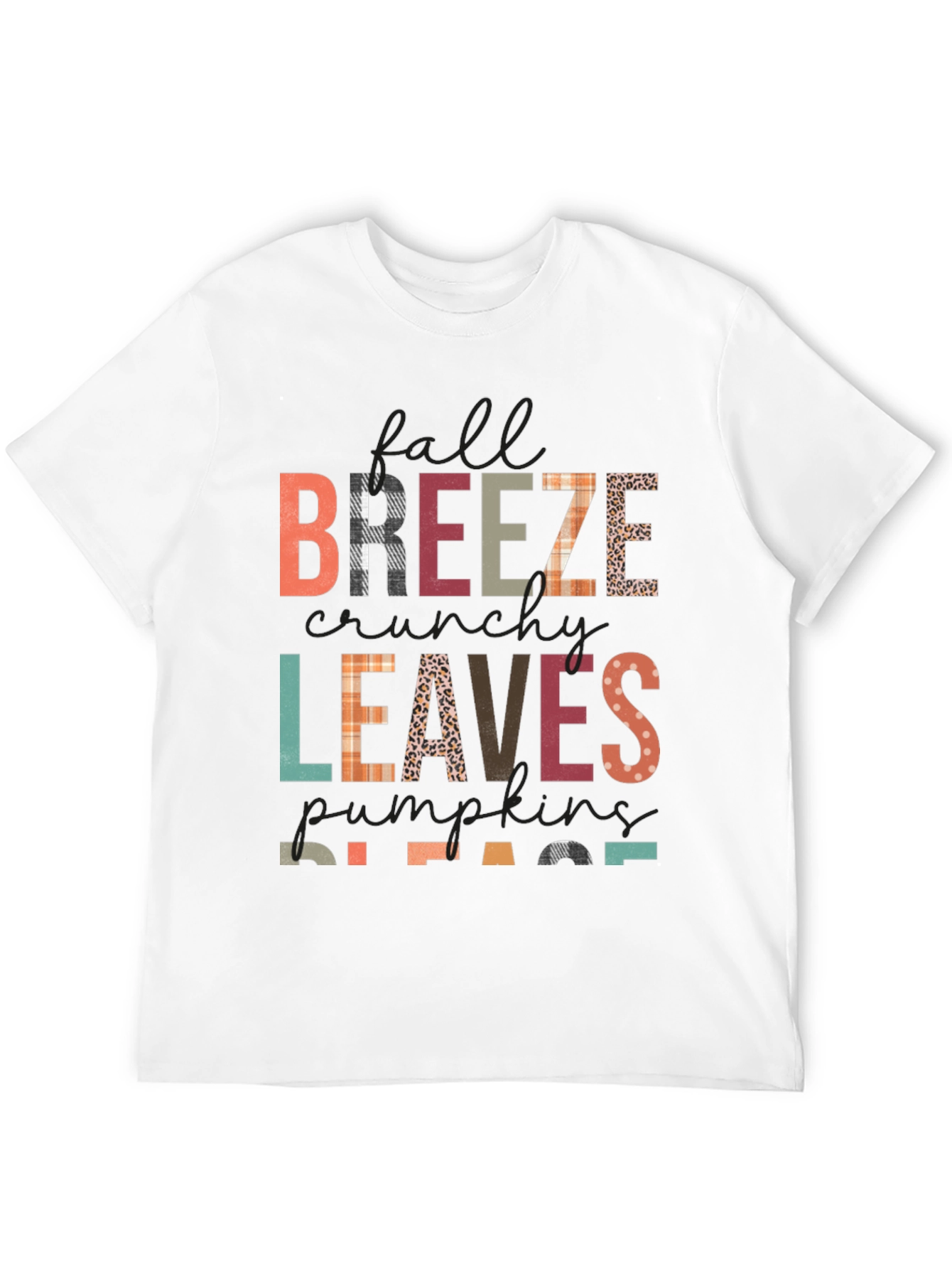 Fall Breeze Leaves Pumpkins Please Graphic Tee