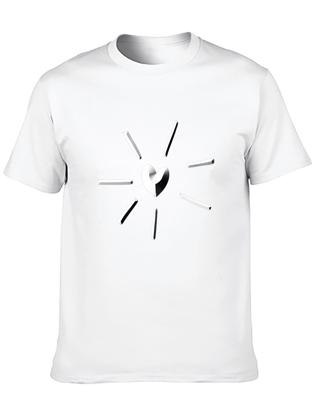 Heart Burst Graphic Tee - Trendy Black T-Shirt