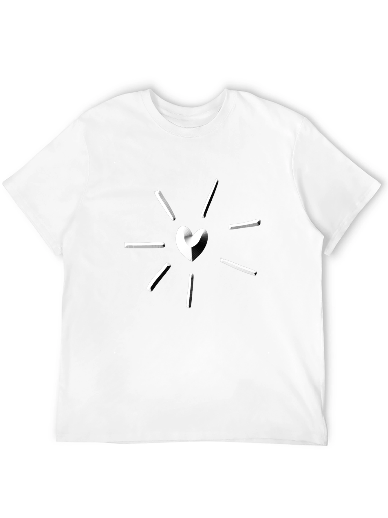 Heart Burst Graphic Tee - Trendy Black T-Shirt
