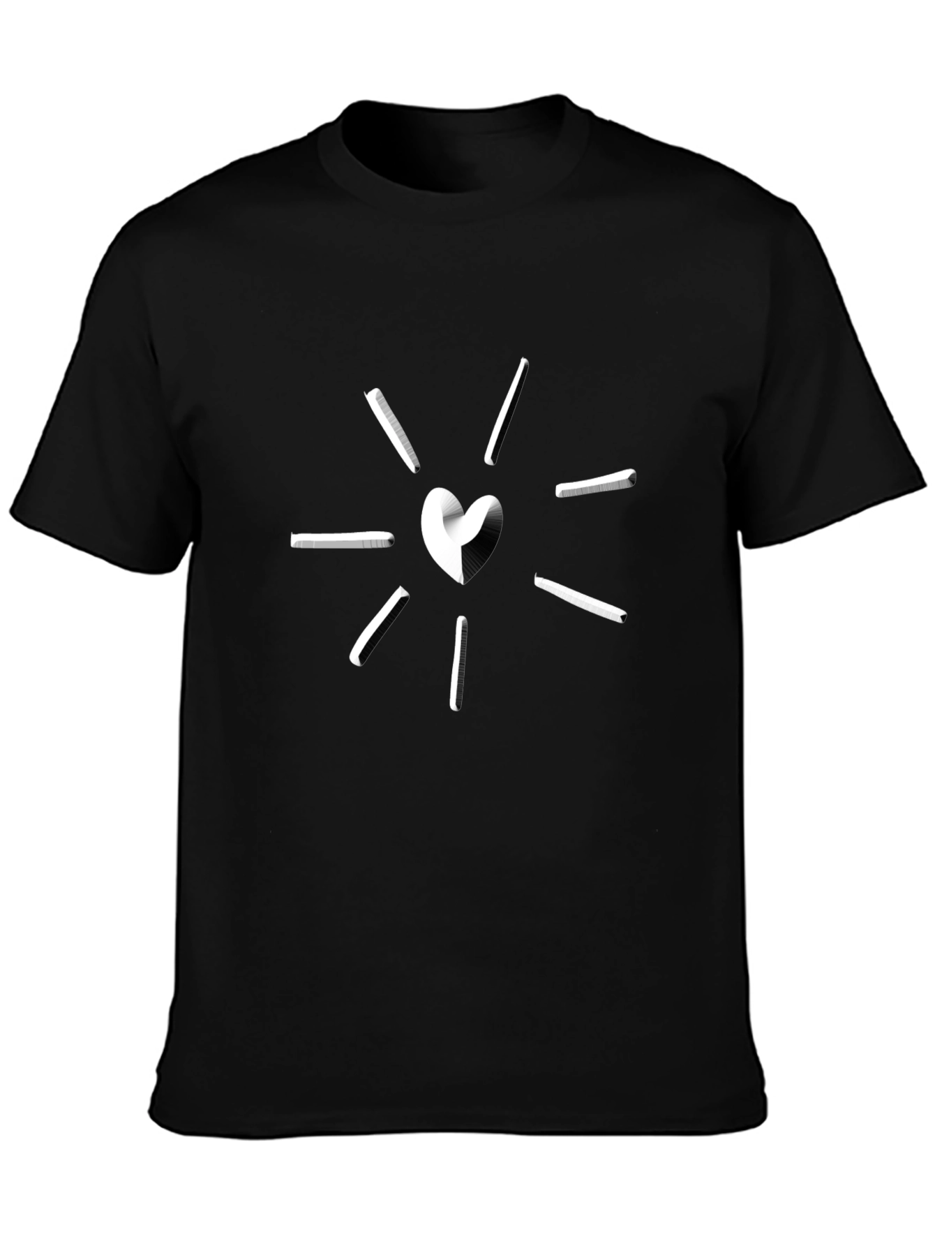 Heart Burst Graphic Tee - Trendy Black T-Shirt