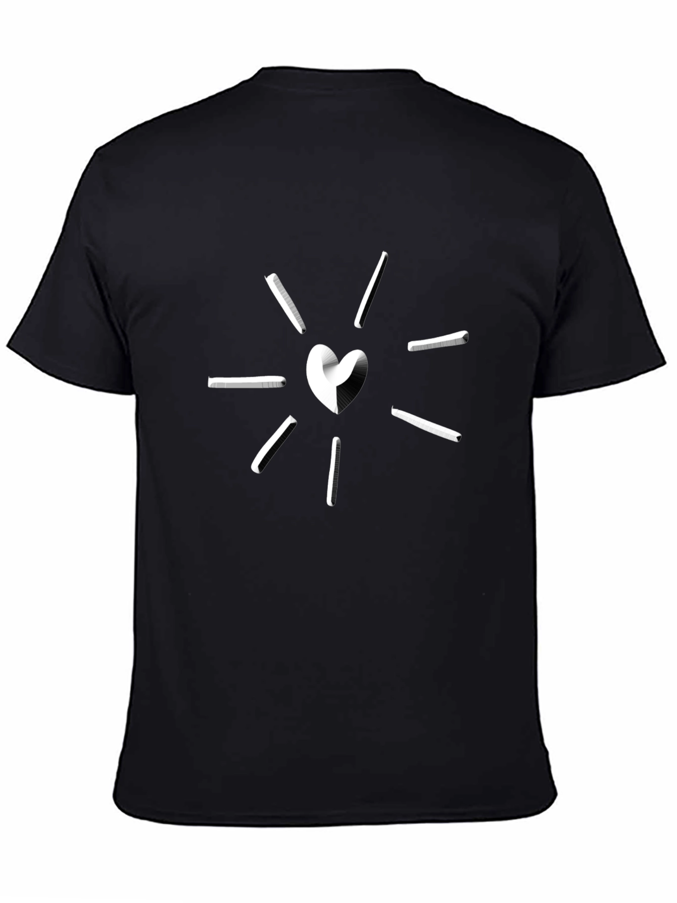 Heart Burst Graphic Tee - Trendy Black T-Shirt