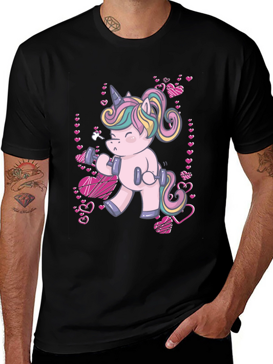 Unicorn Gym Workout Black T-Shirt