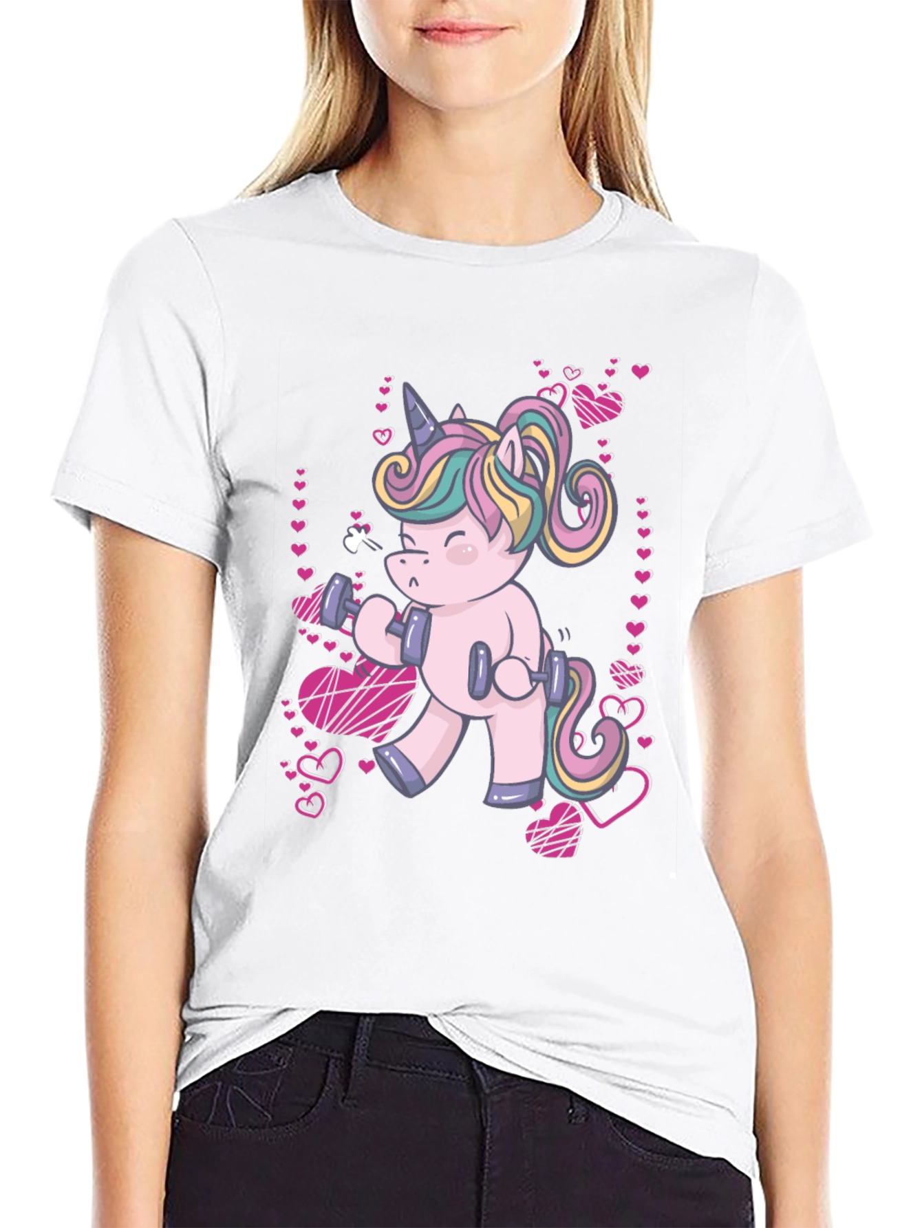 Unicorn Gym Workout Black T-Shirt