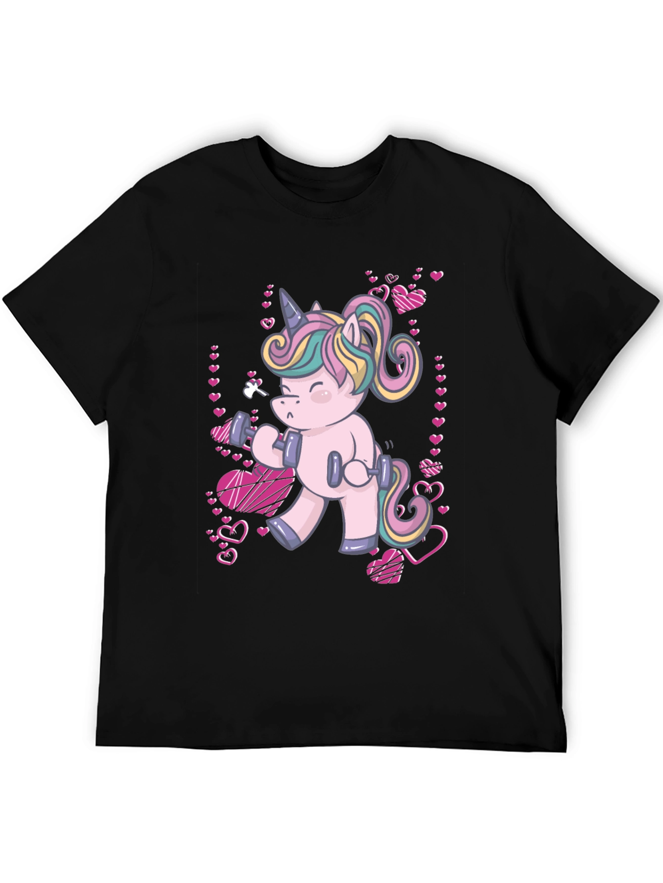 Unicorn Gym Workout Black T-Shirt