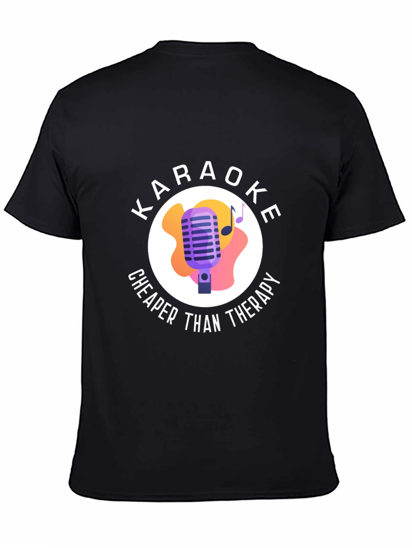 Karaoke Cheaper Than Therapy Black Graphic T-Shirt