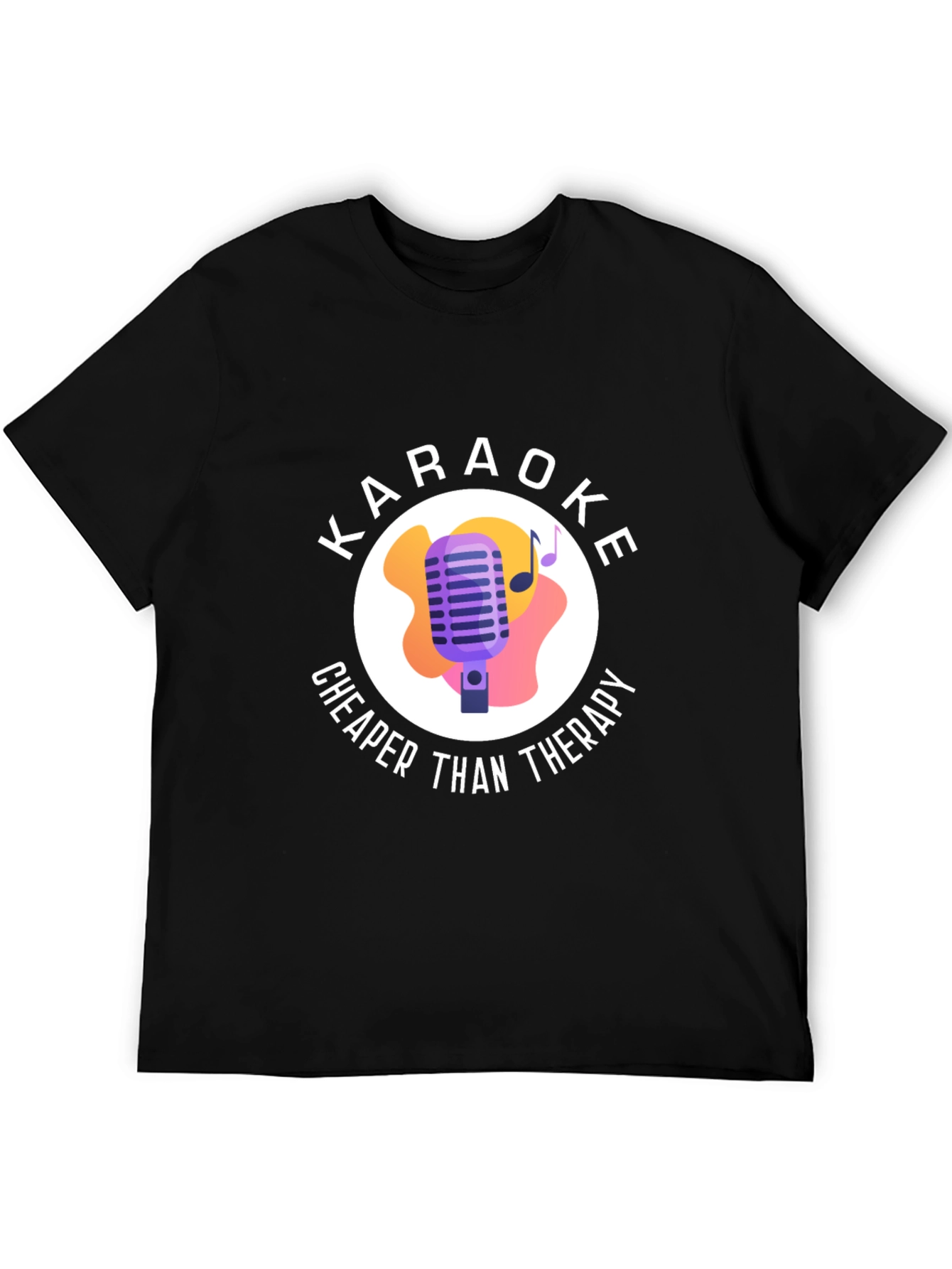 Karaoke Cheaper Than Therapy Black Graphic T-Shirt