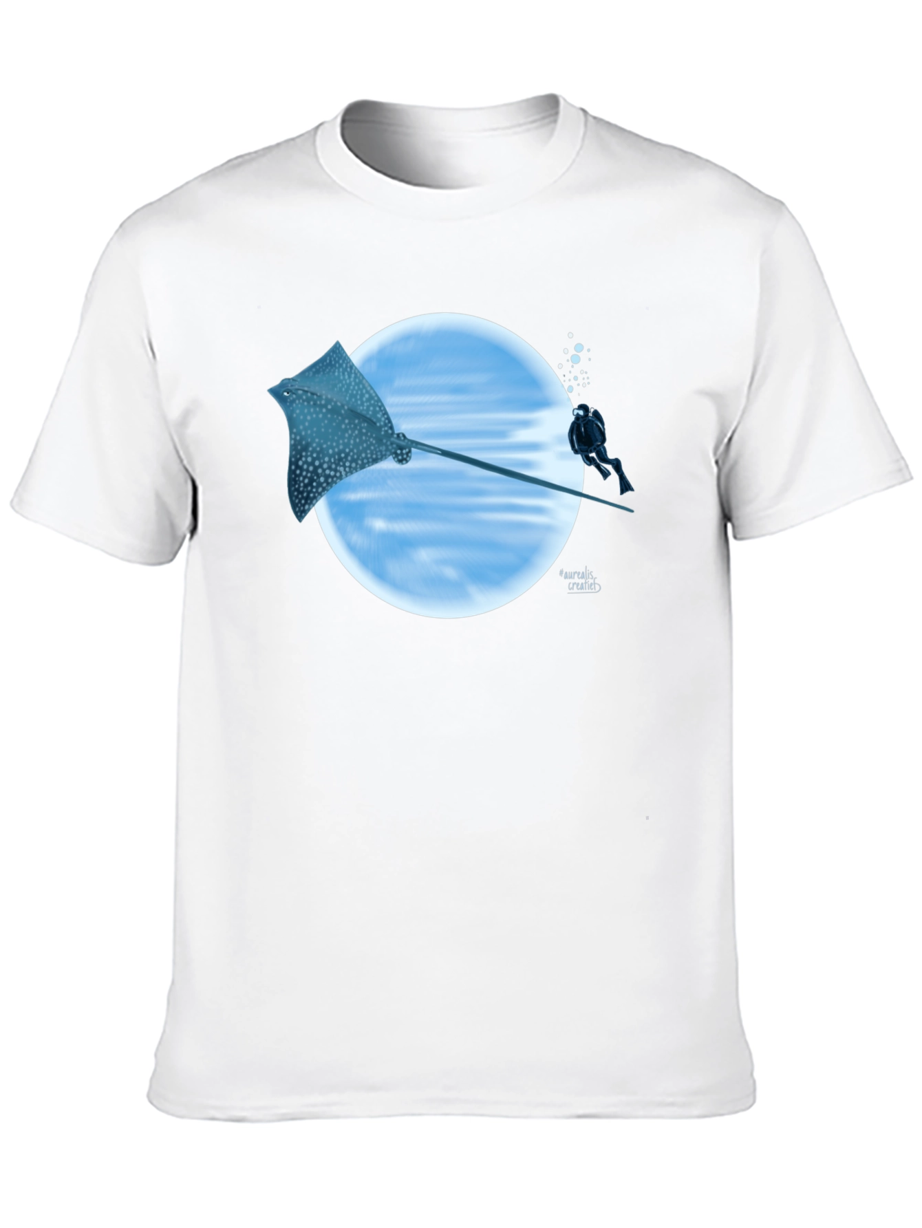 Spotted Eagle Ray Scuba Diving Black T-Shirt