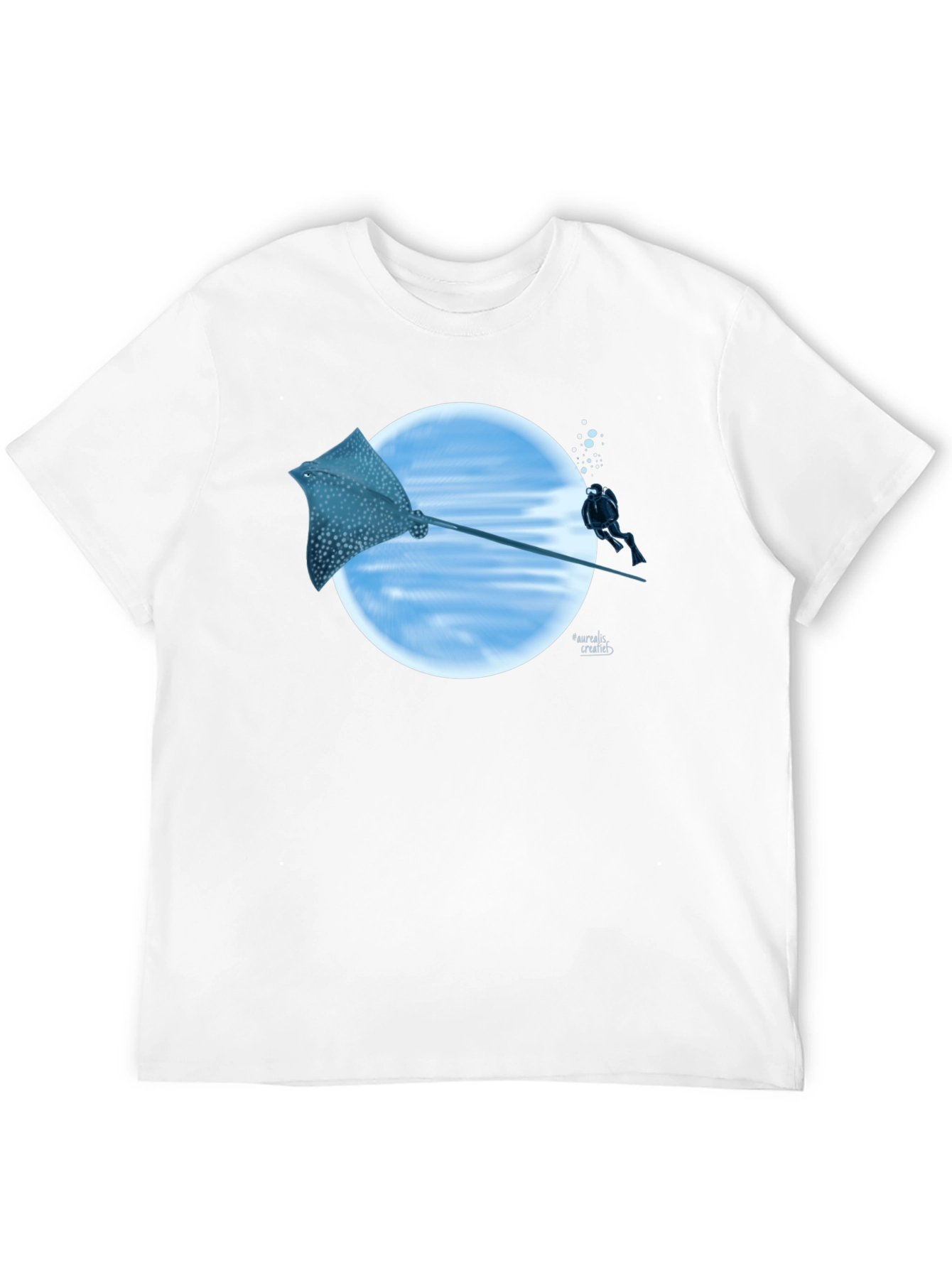 Spotted Eagle Ray Scuba Diving Black T-Shirt